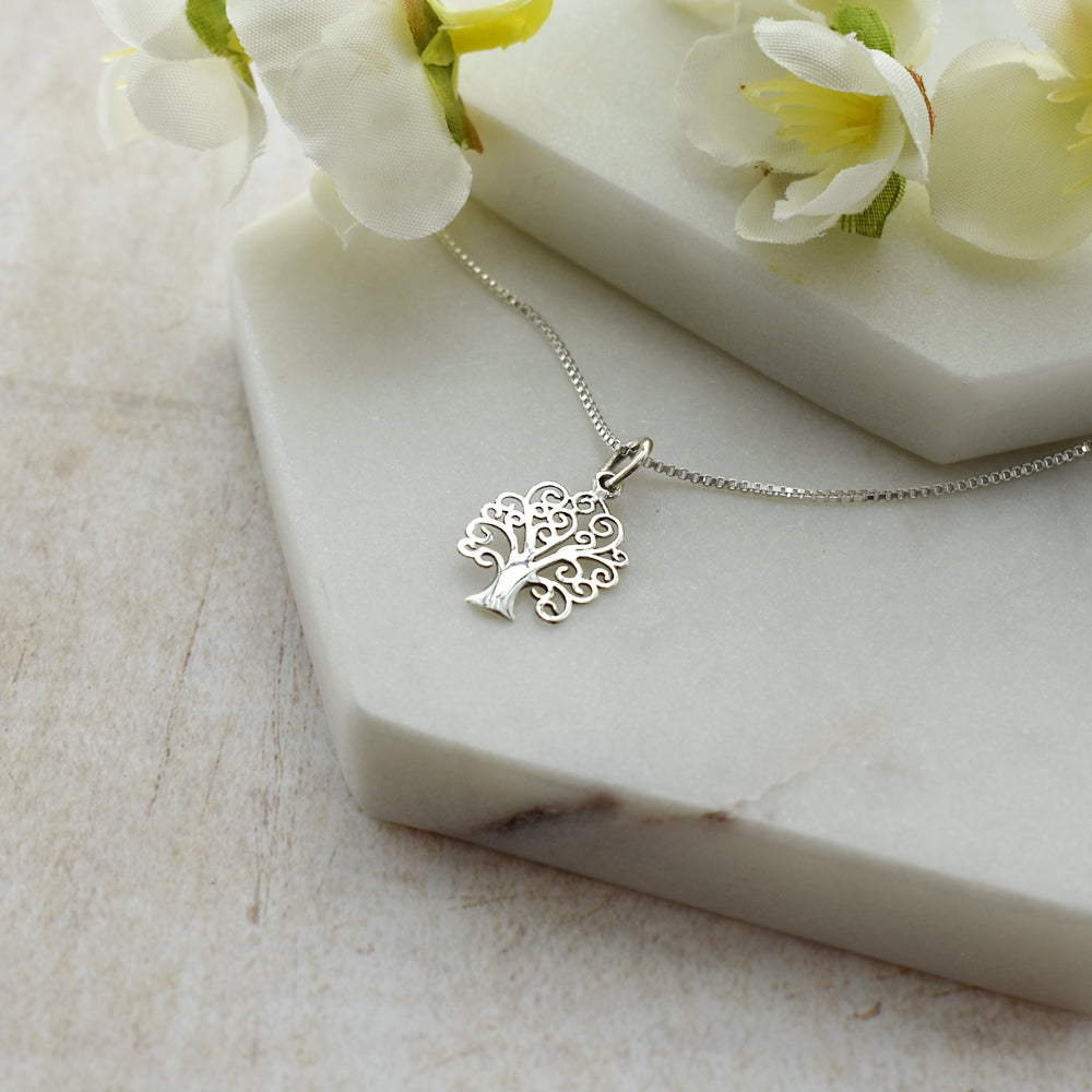 Smile curly tree of life pendant