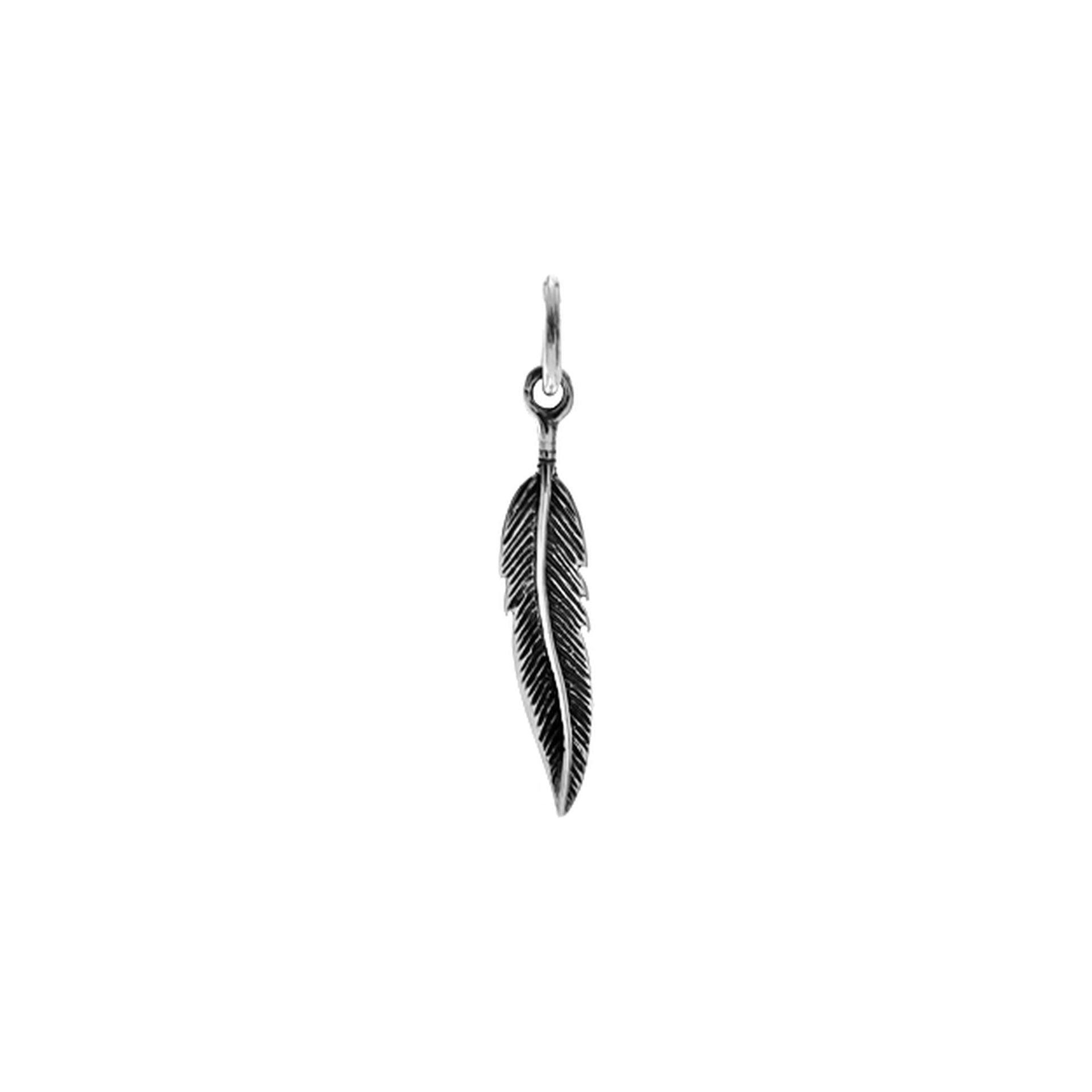 Smile oxidised feather pendant