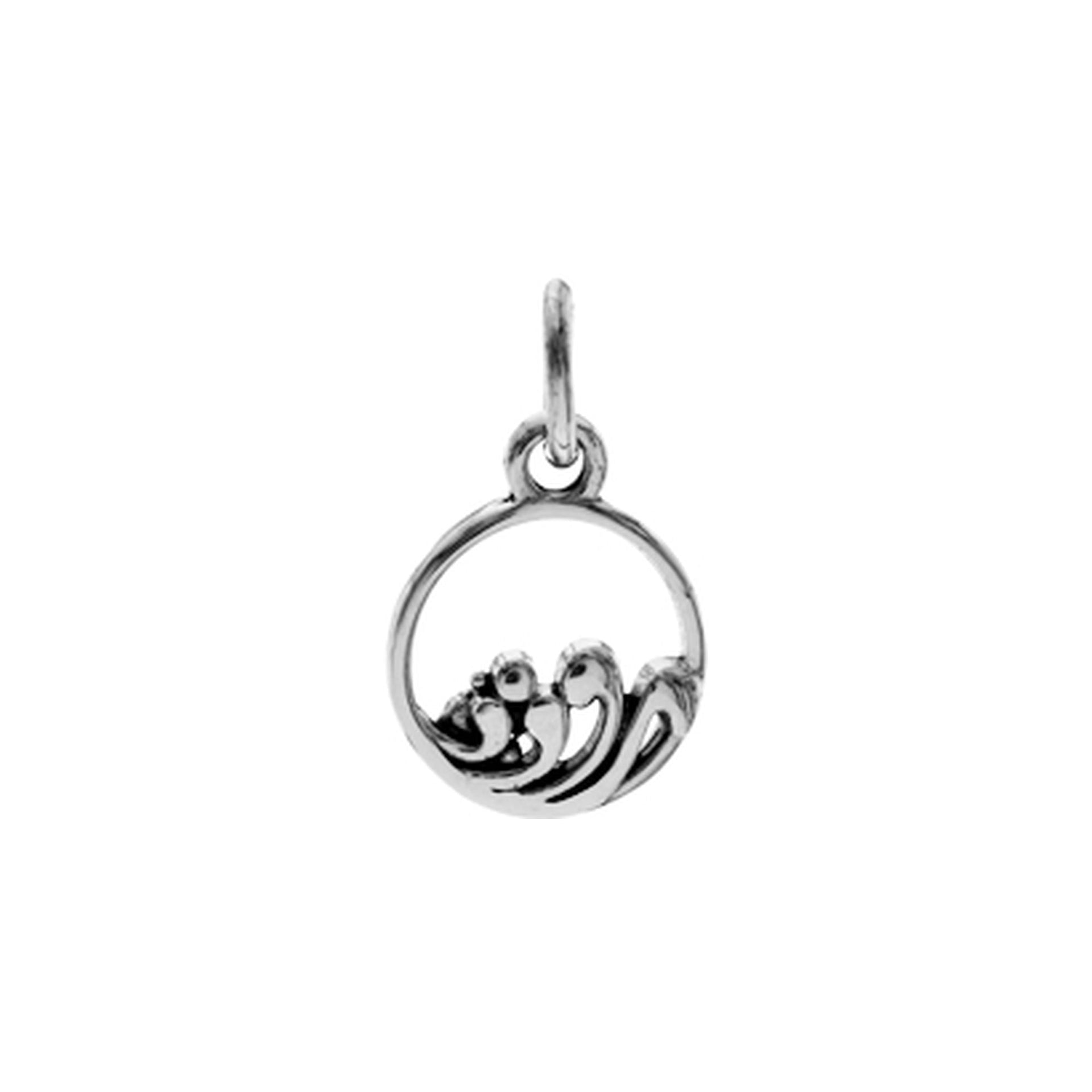 Smile encircled crashing waves pendant
