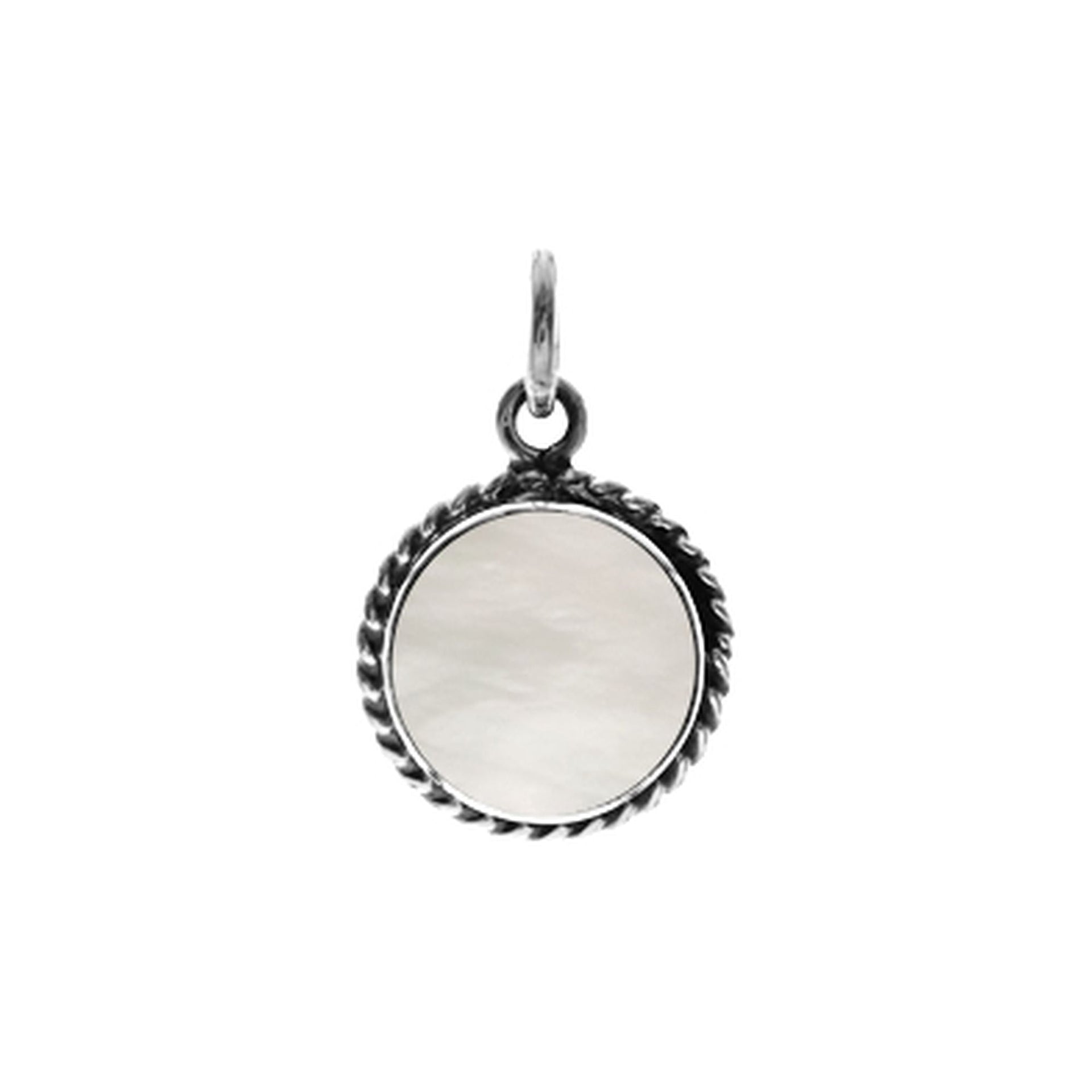 Zora mother of pearl with rope surround pendant