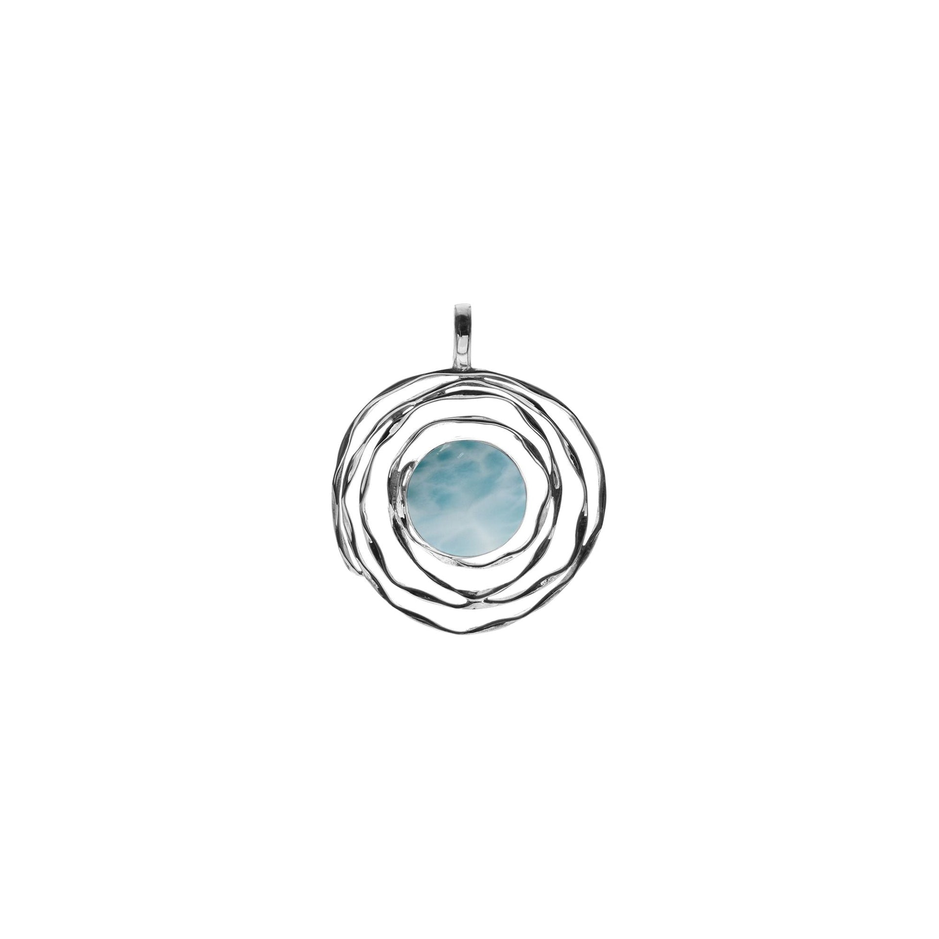 Lexi spider web with larimar pendant