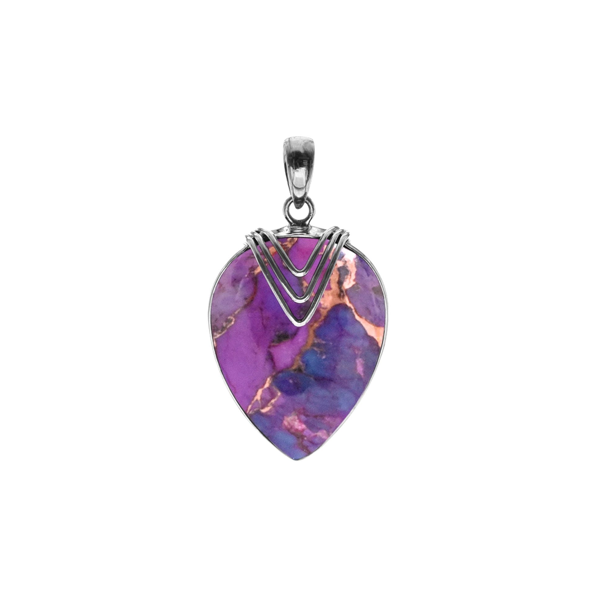 Viola purple mohave pendant with chevron overlay