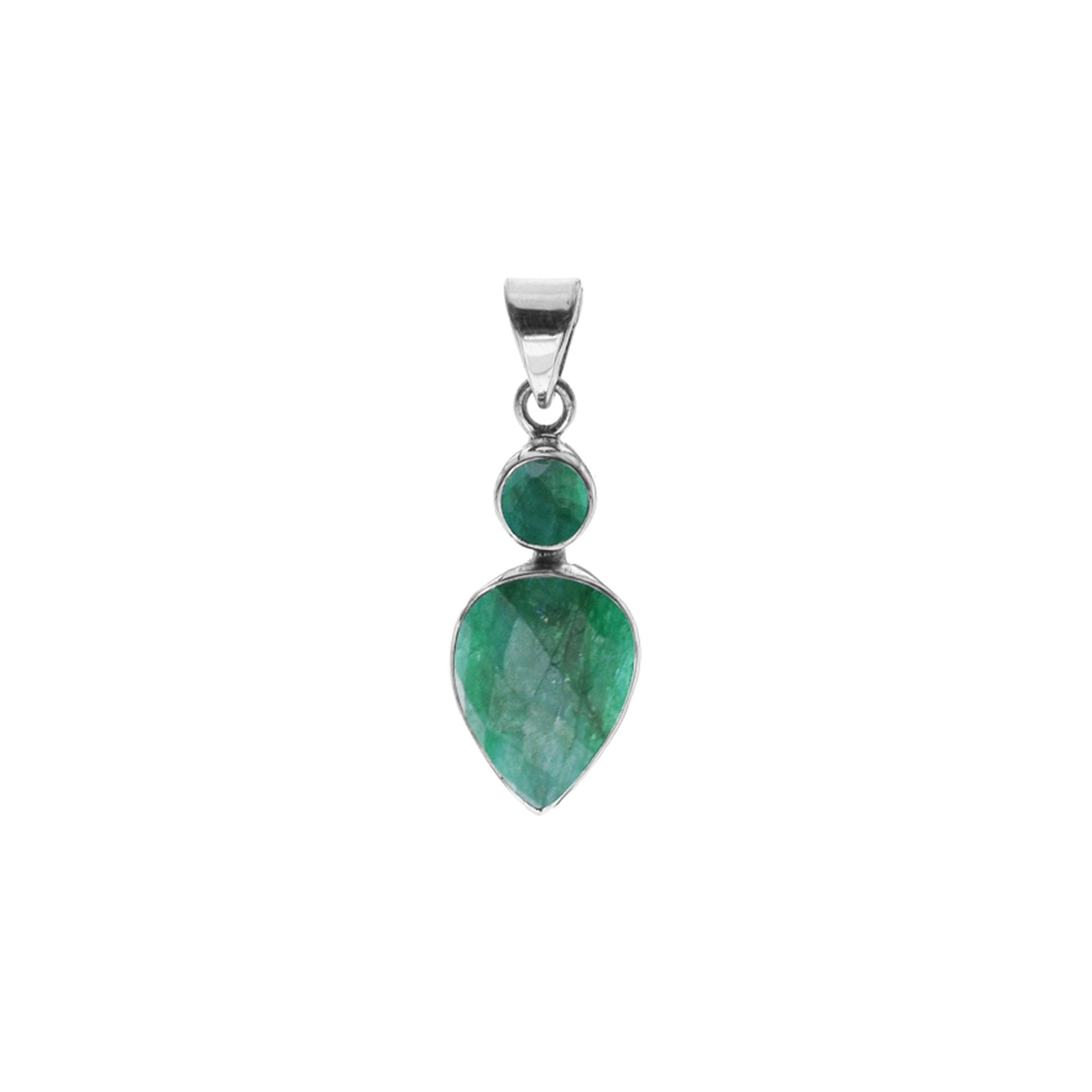 Samira two stone emerald quartz pendant