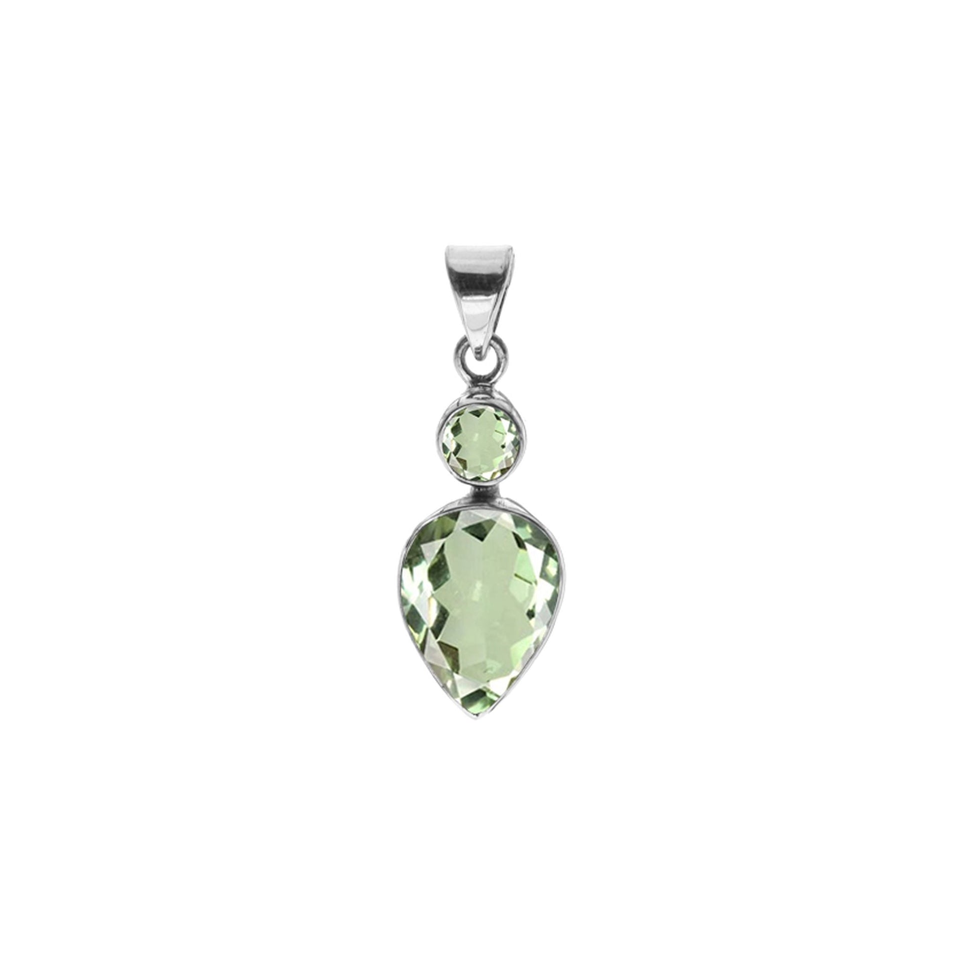 Samira two stone green amethyst pendant