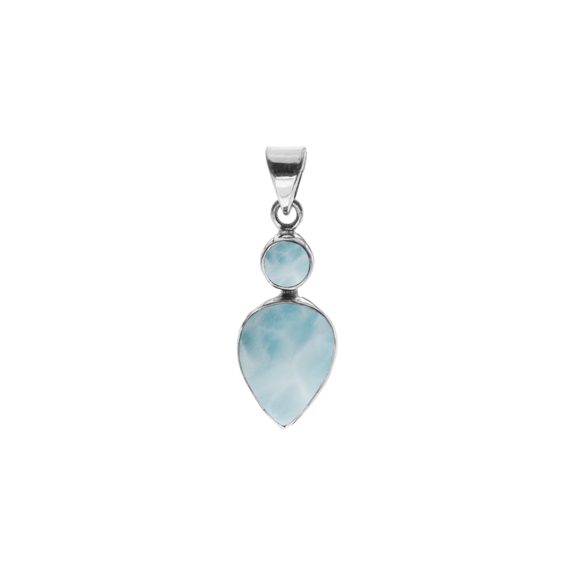 Samira two stone larimar pendant