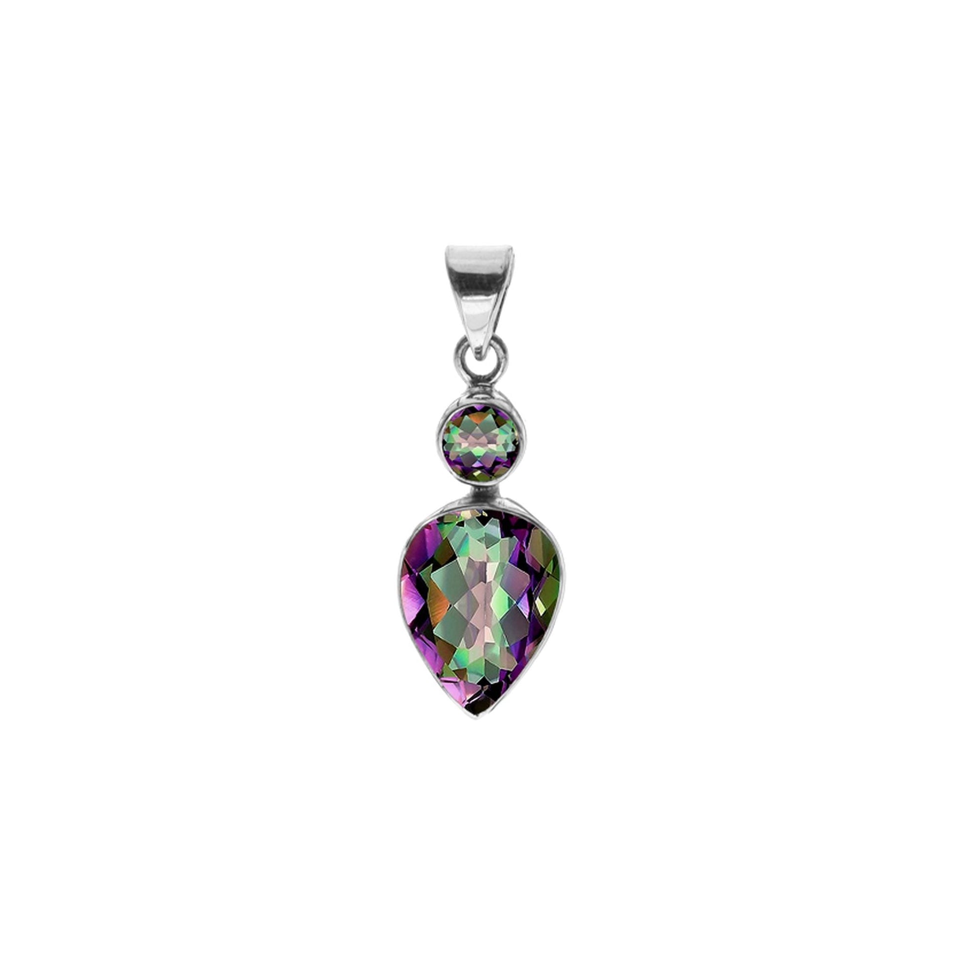 Samira two stone mystic topaz pendant