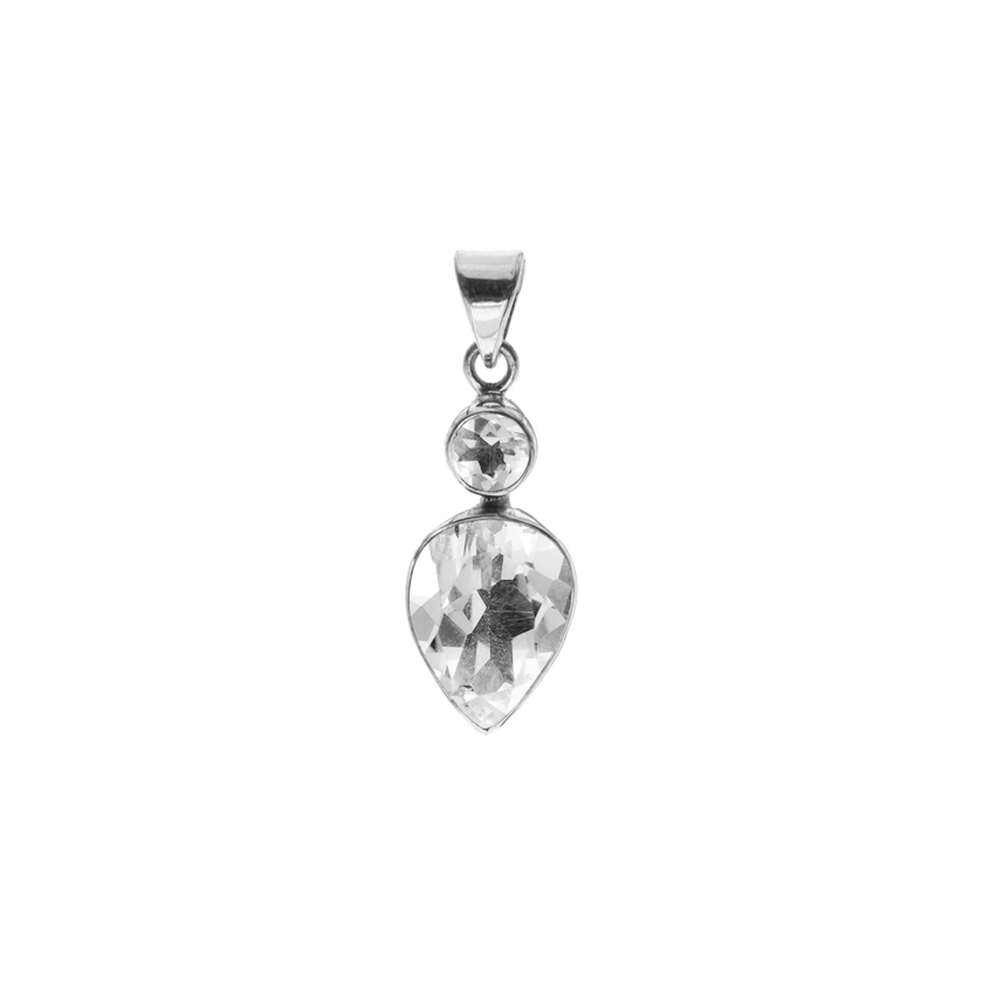 Samira two stone quartz pendant