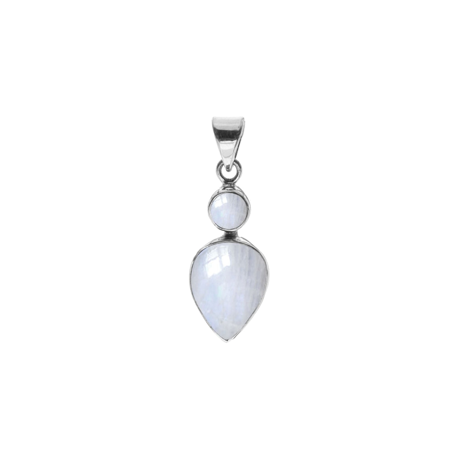 Samira two stone rainbow moonstone pendant