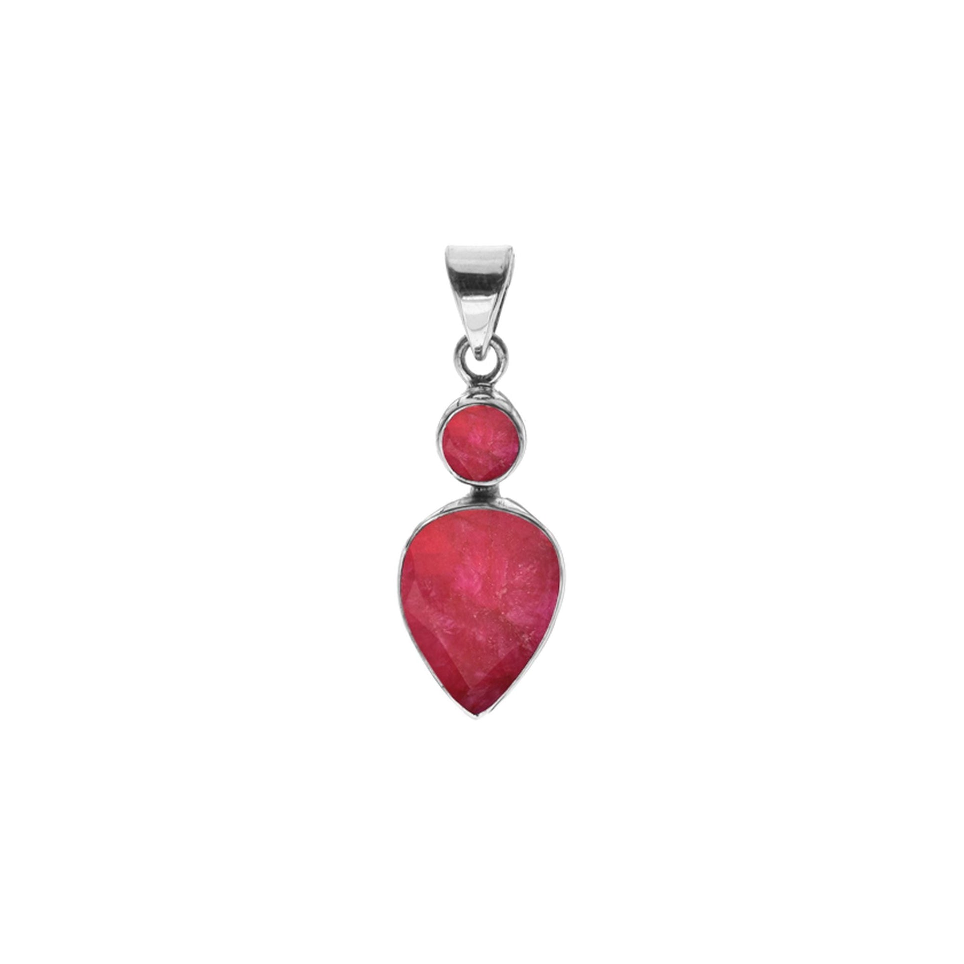 Samira two stone ruby quartz pendant