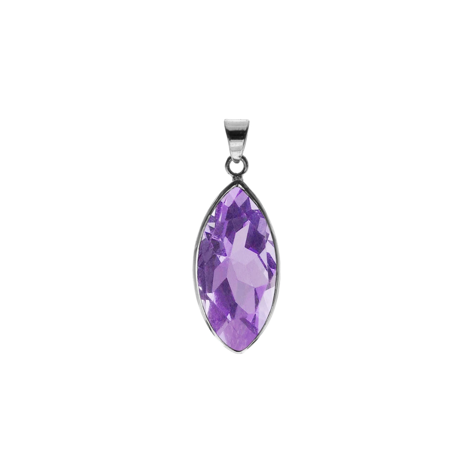 Bridget amethyst facet marquis pendant