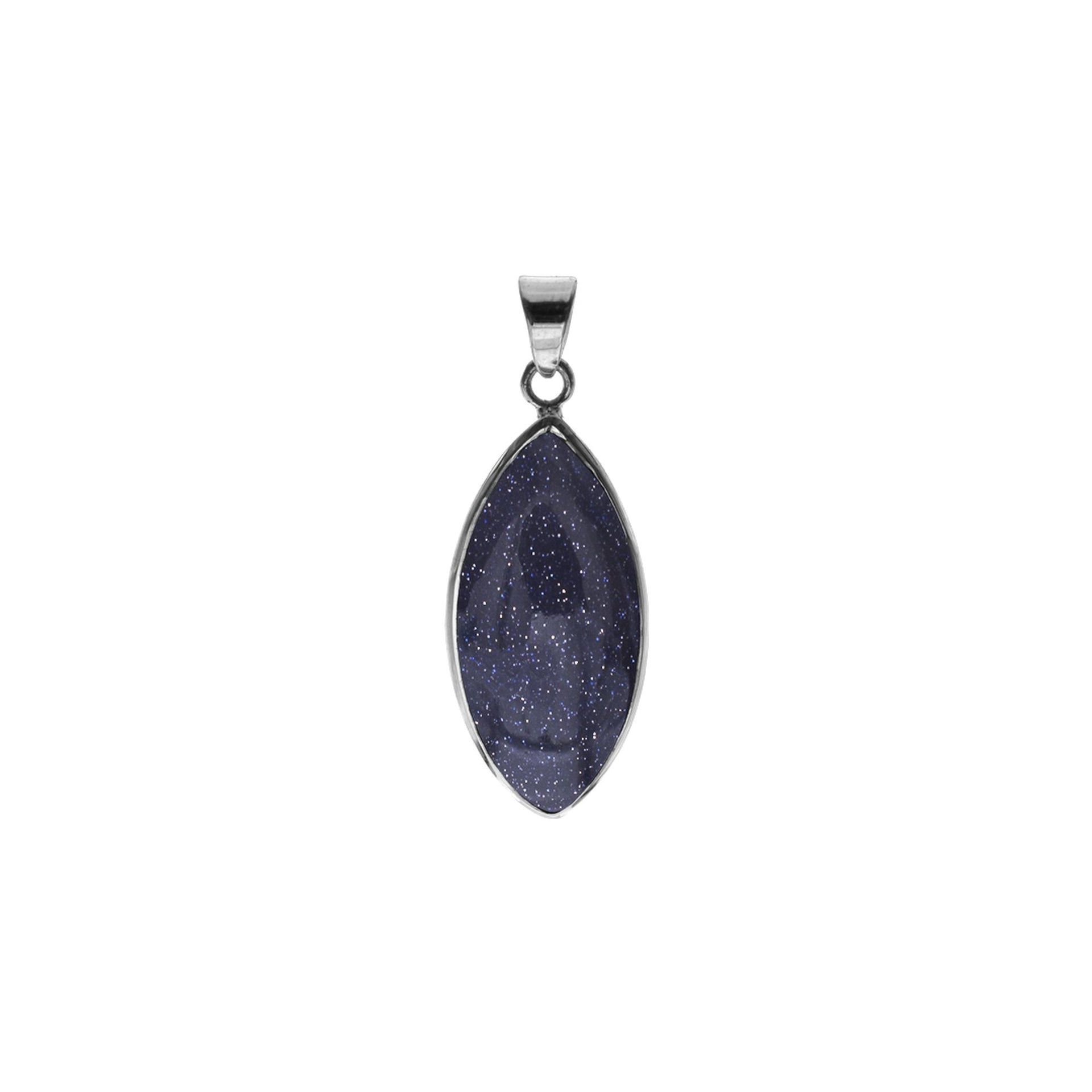 Bridget blue goldstone marquis pendant