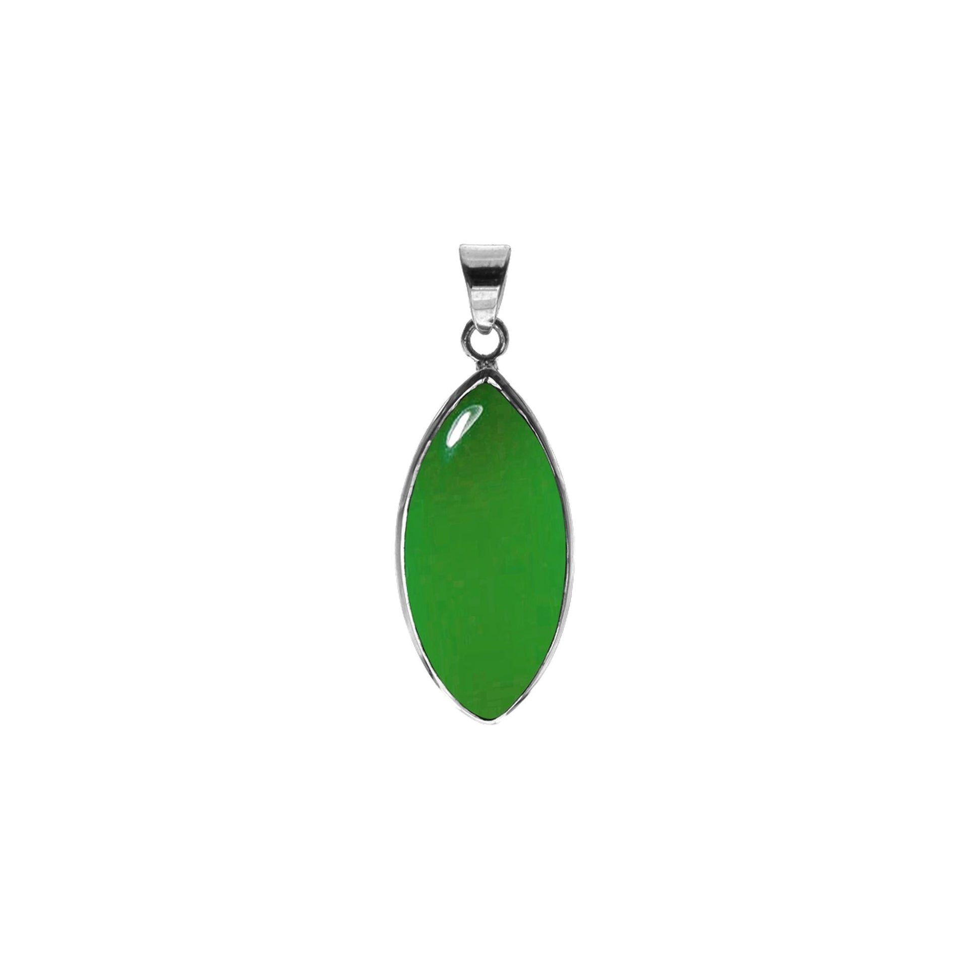 Bridget large green agate and marquis pendant