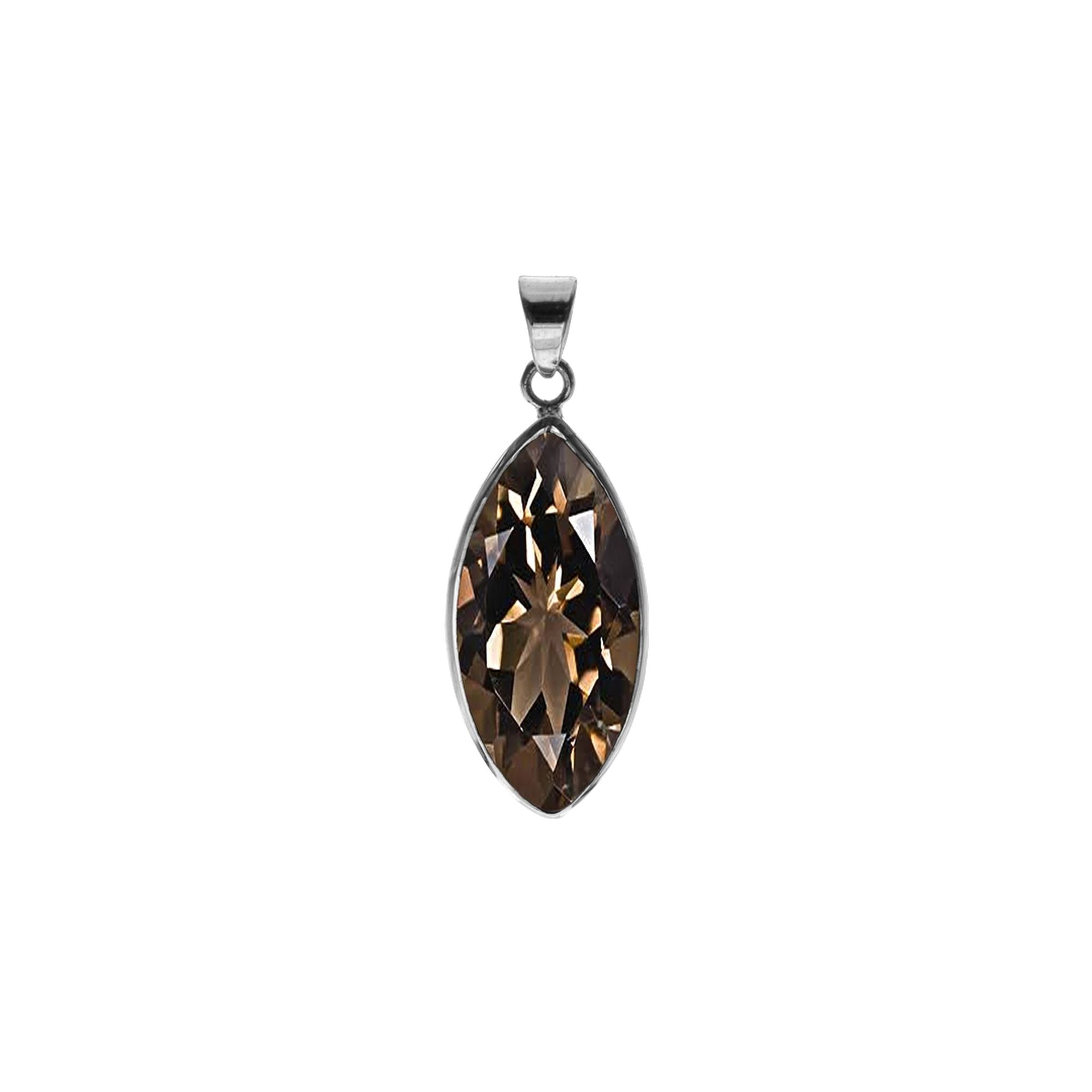 Bridget large smokey quartz marquis pendant