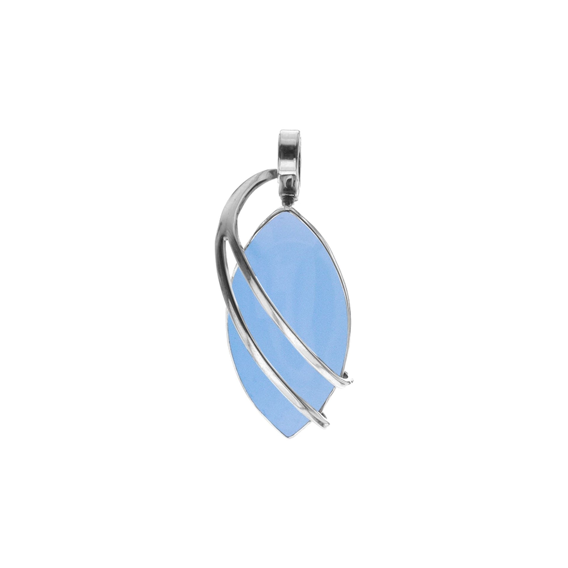 Viola marquis blue chalcedony double strand pendant