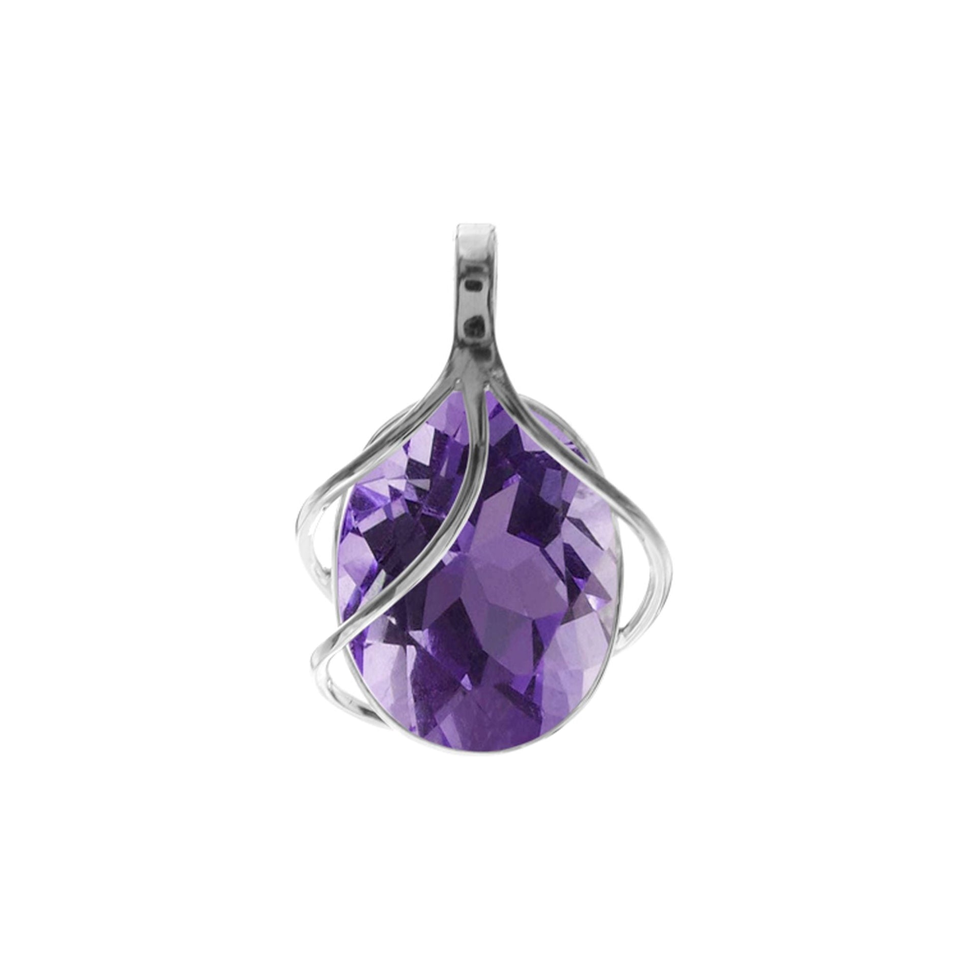 Viola faceted amethyst triple overlay pendant