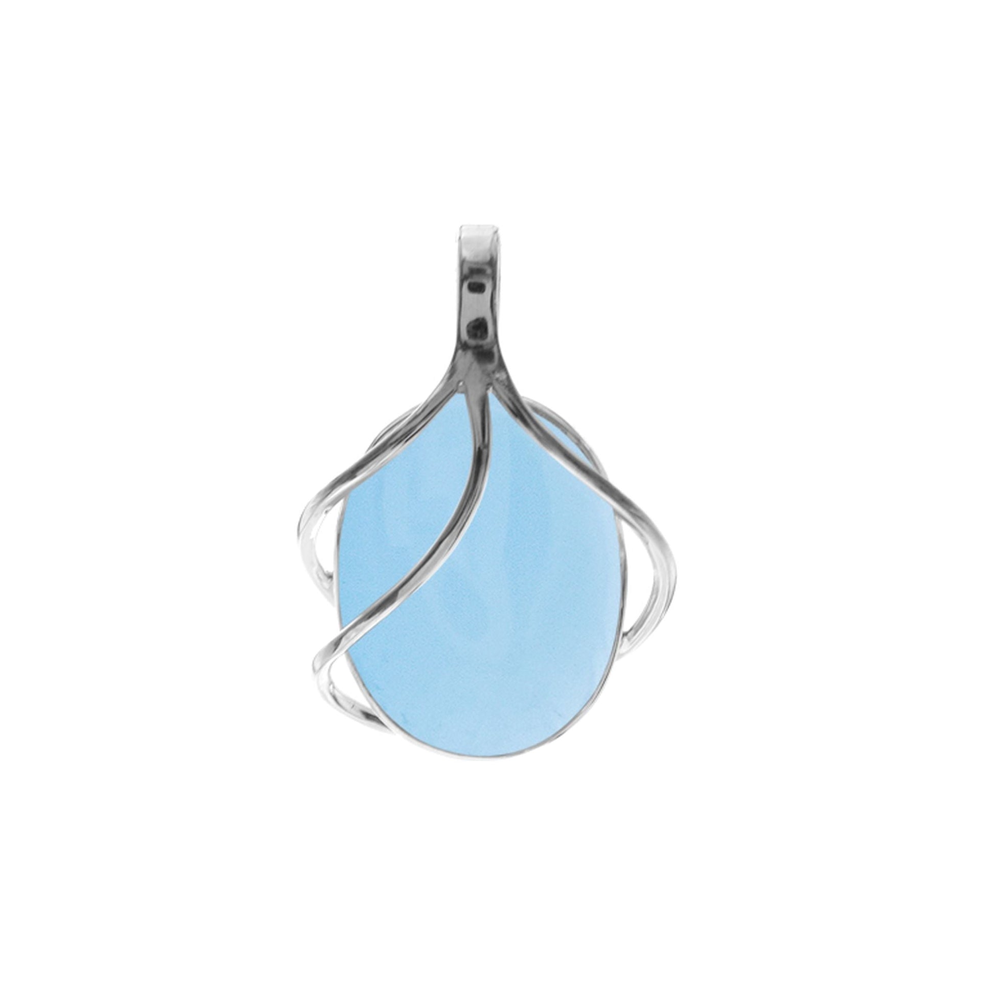 Viola blue chalcedony triple overlay pendant