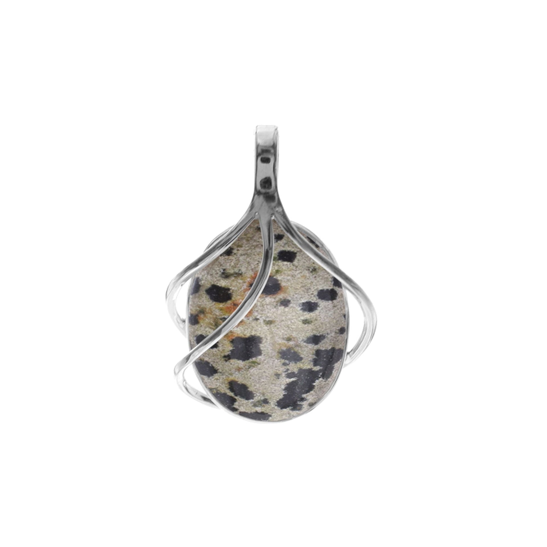Viola dalmatian jasper triple overlay pendant