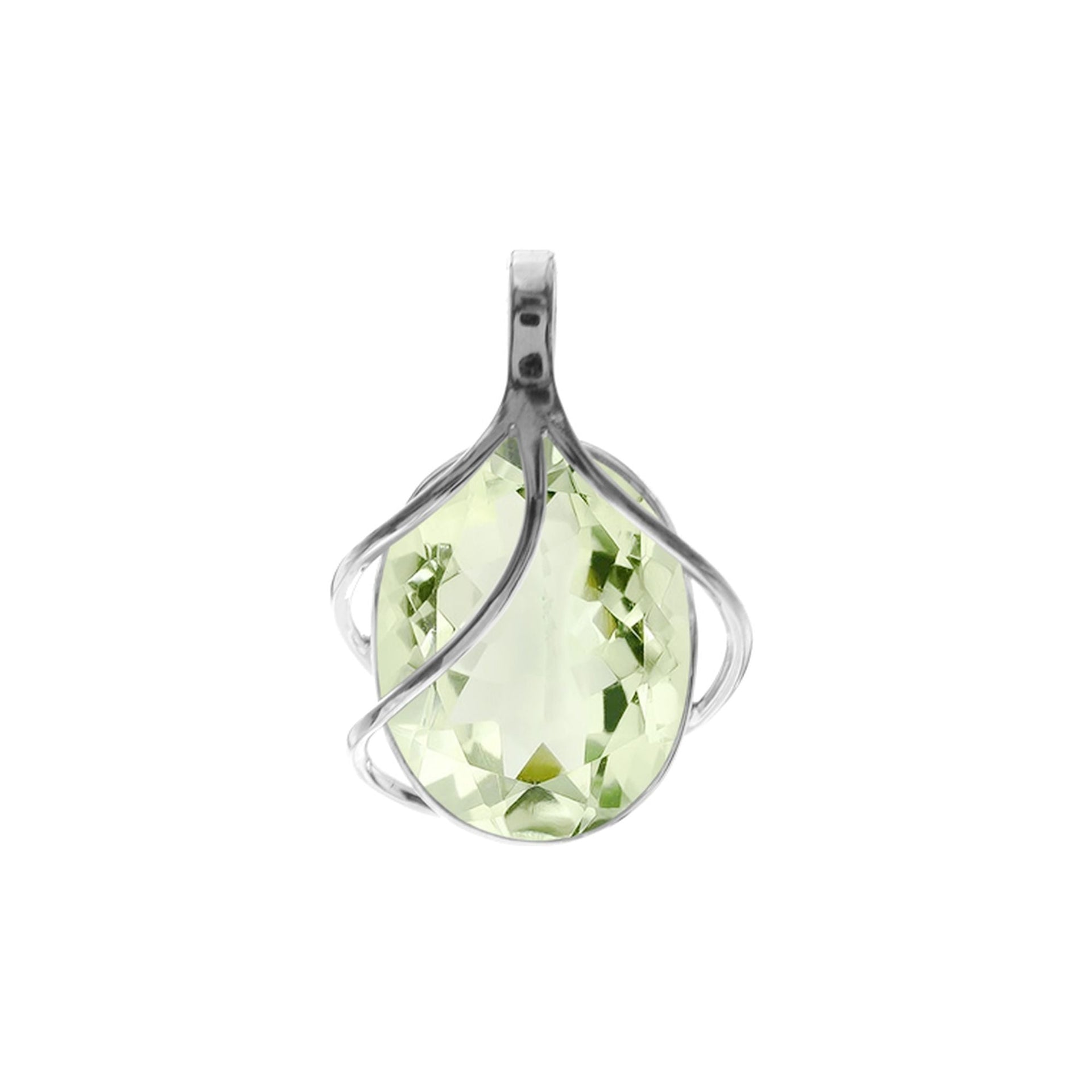 Viola green amethyst triple overlay pendant