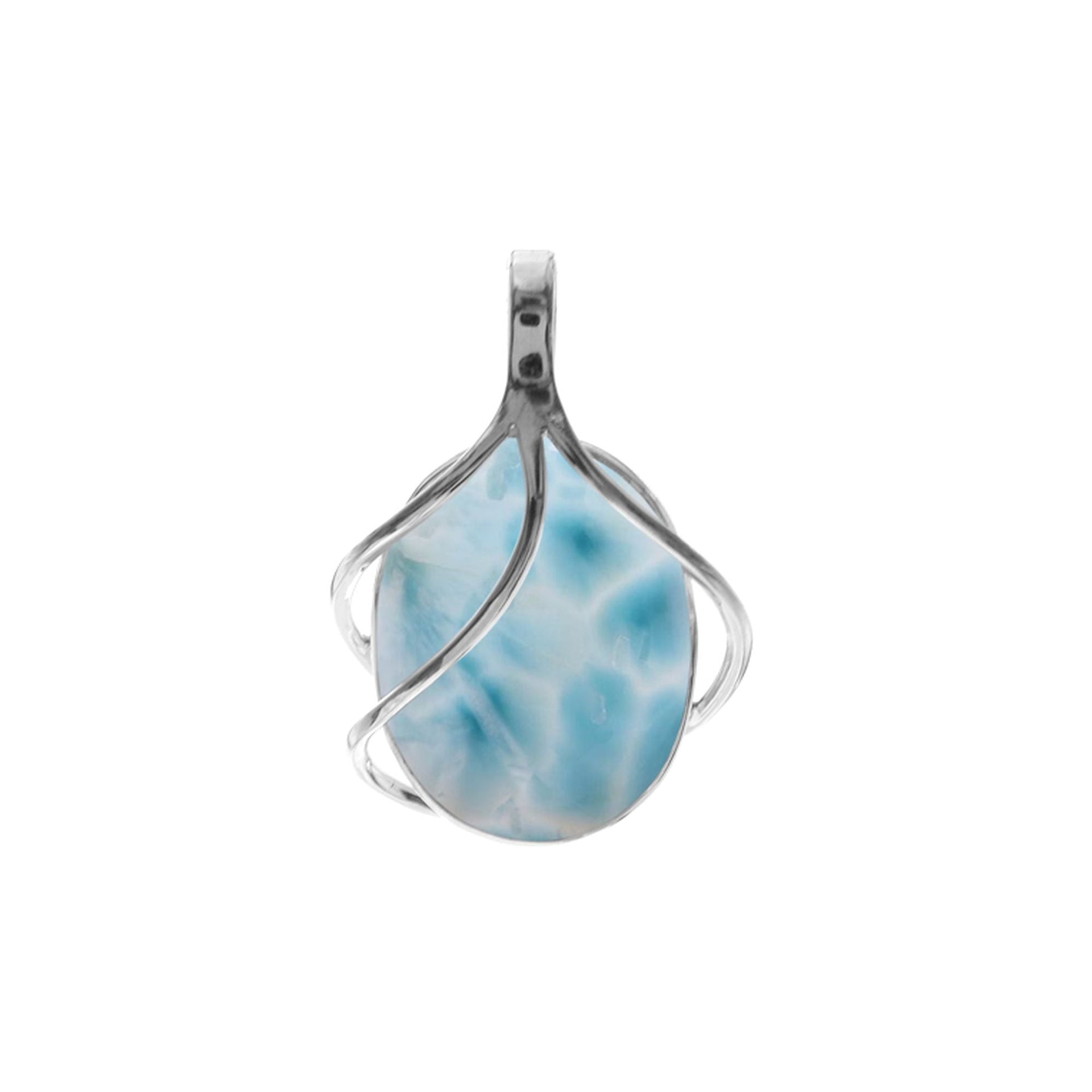 Viola larimar triple overlay pendant