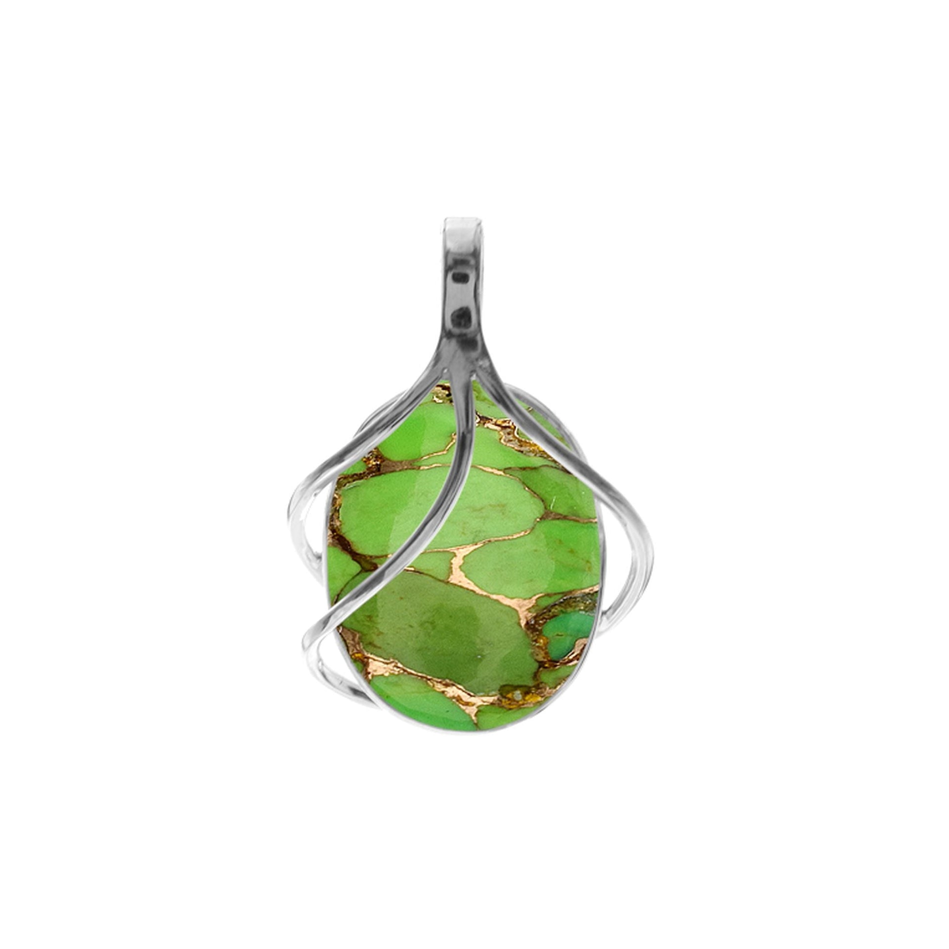 Viola green mohave turquoise triple overlay pendant