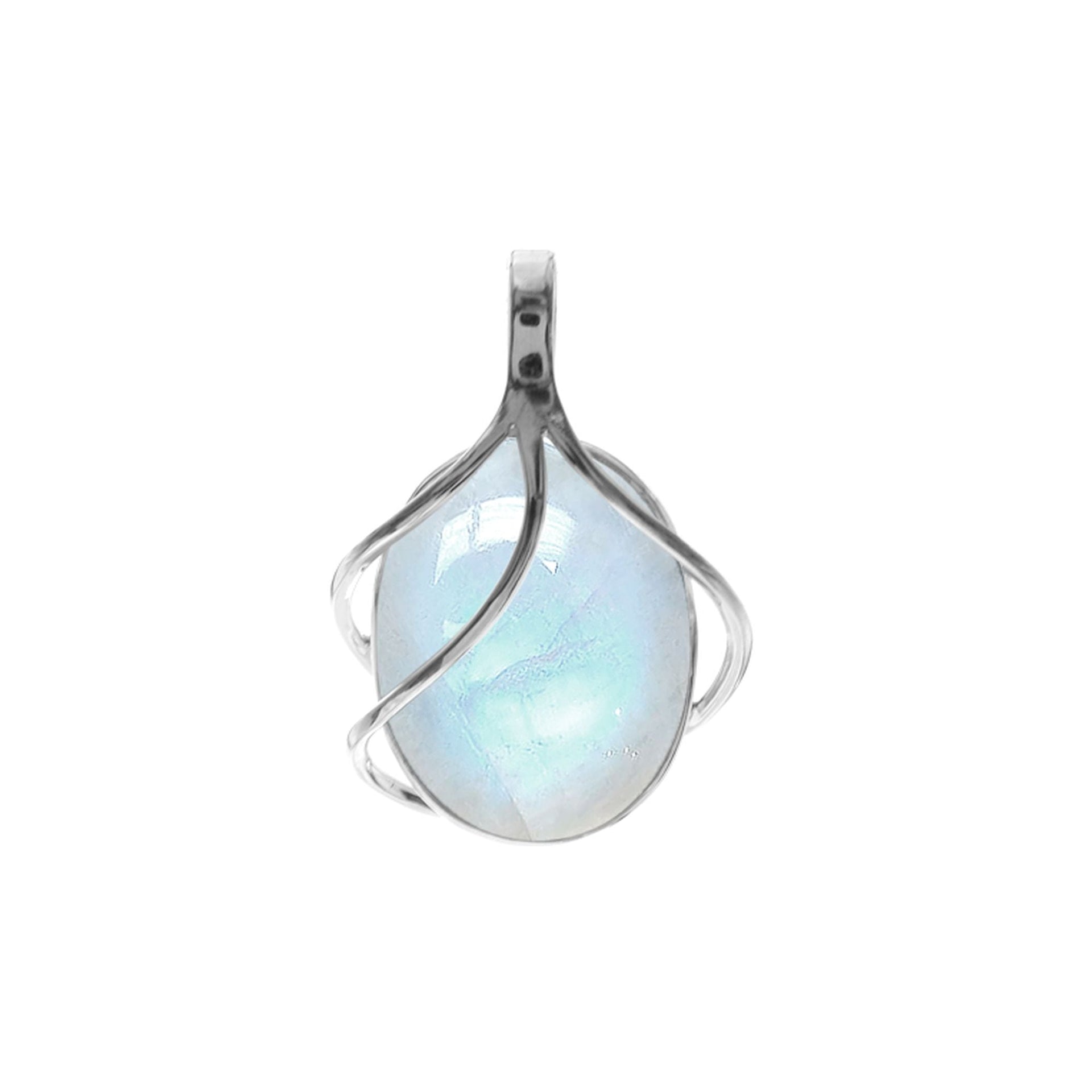Viola rainbow moonstone triple overlay pendant (large)