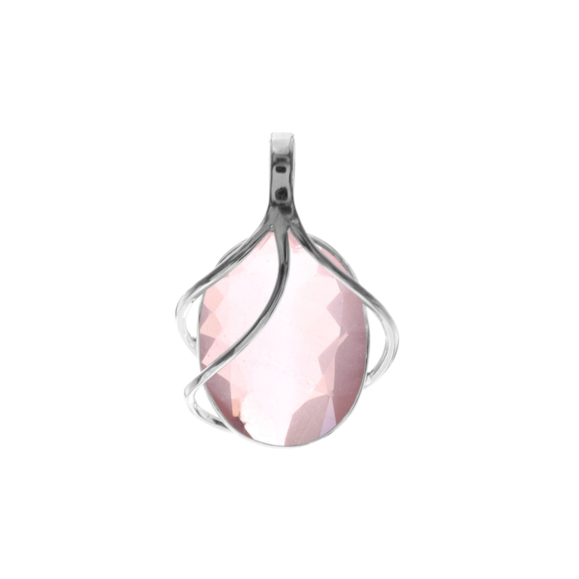 Viola rose quartz triple overlay pendant