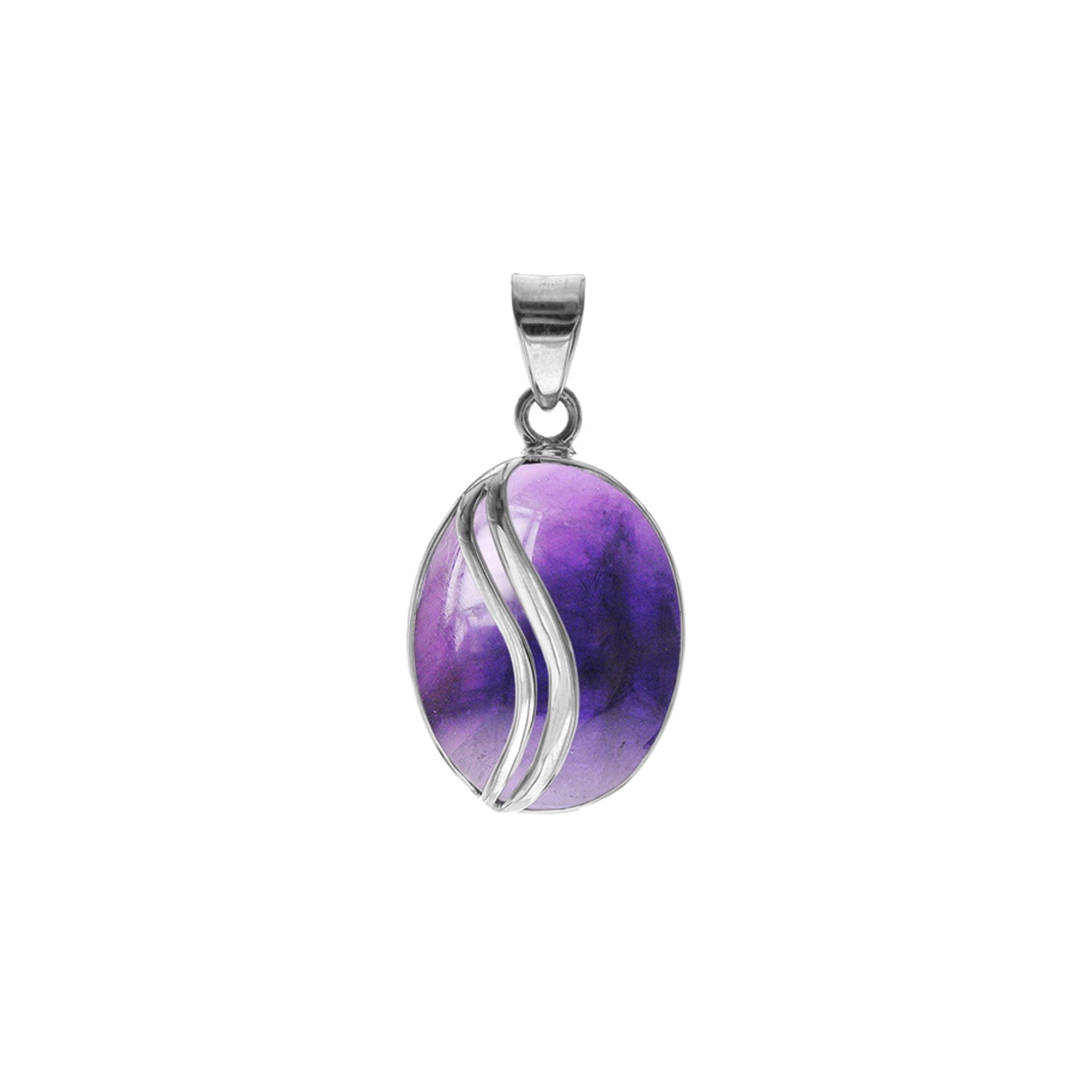 Viola amethyst with stripe overlay pendant