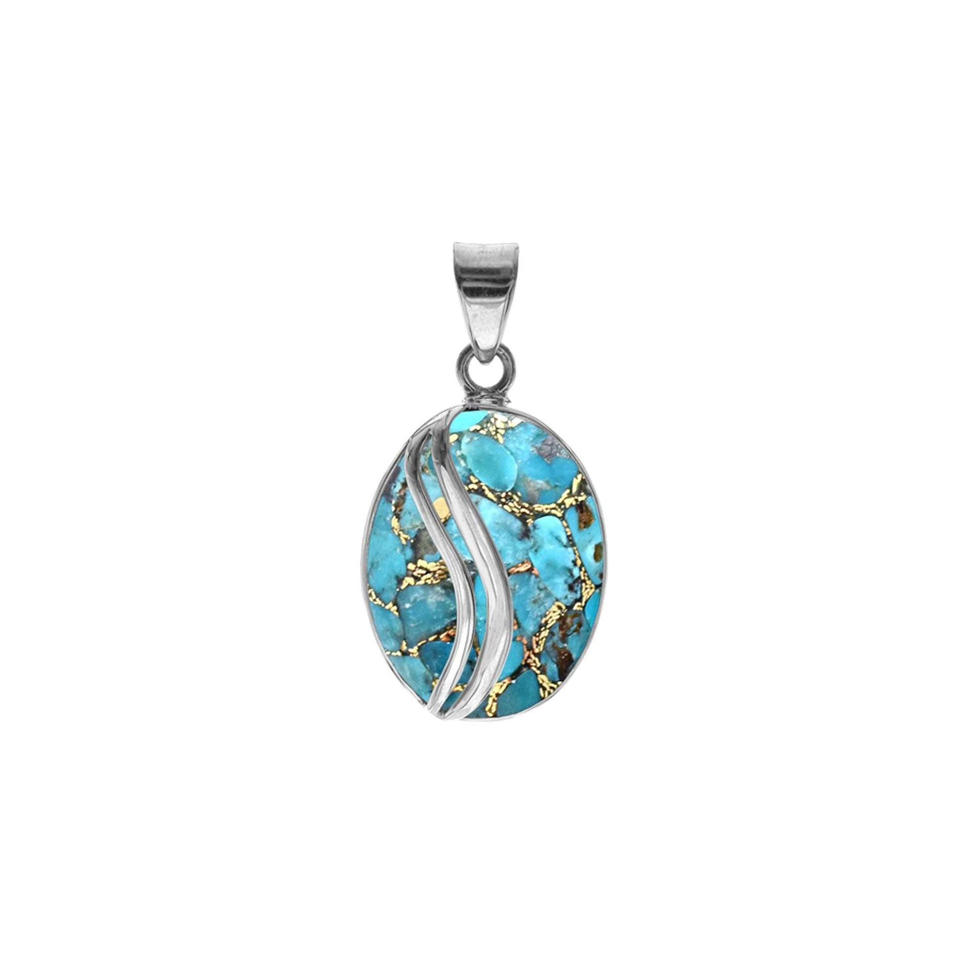 Viola blue mohave with stripe overlay pendant