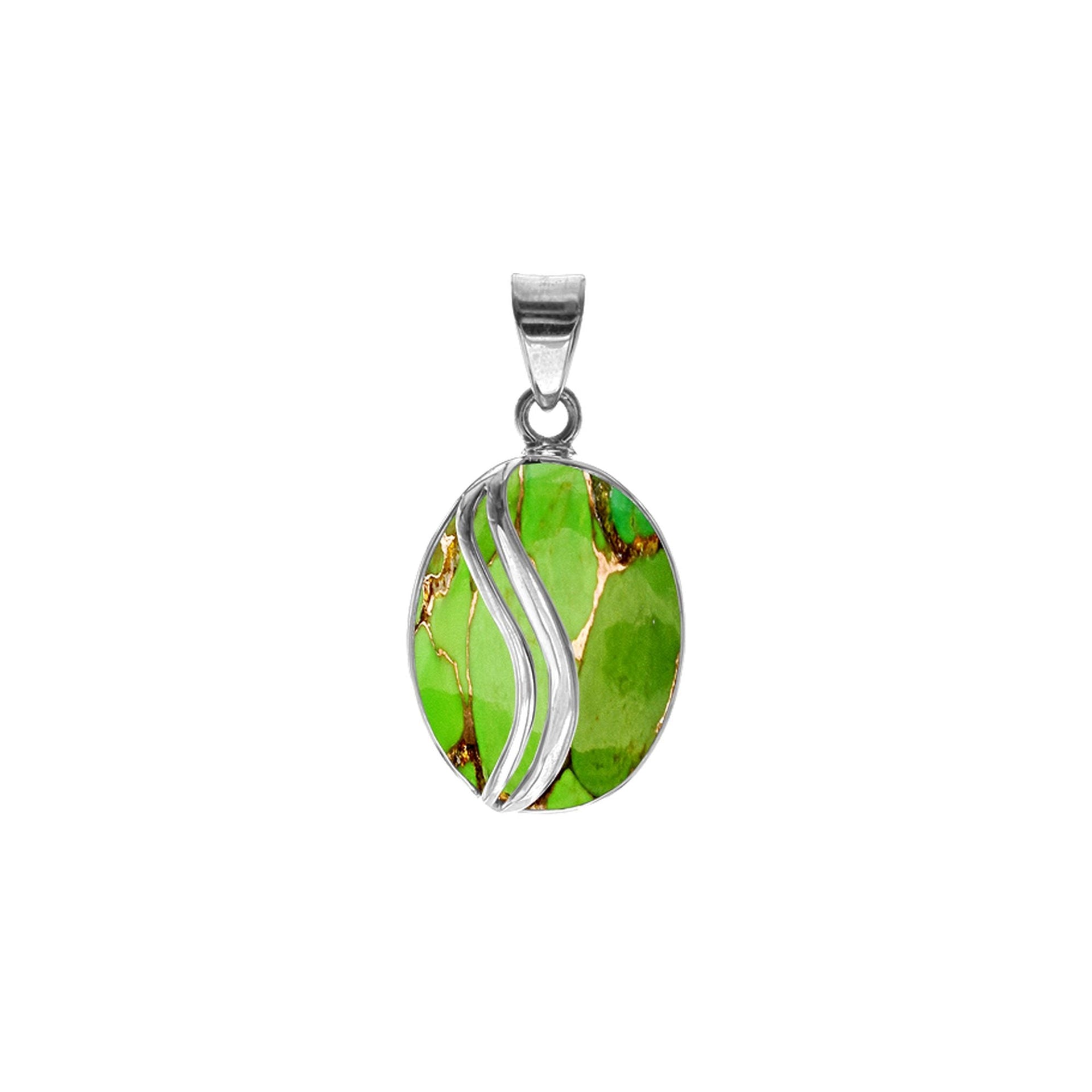 Viola green mohave with stripe overlay pendant