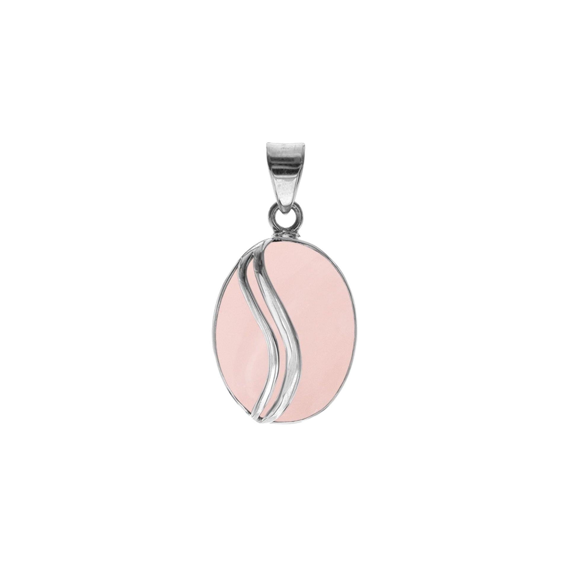 Viola rose quartz with stripe overlay pendant