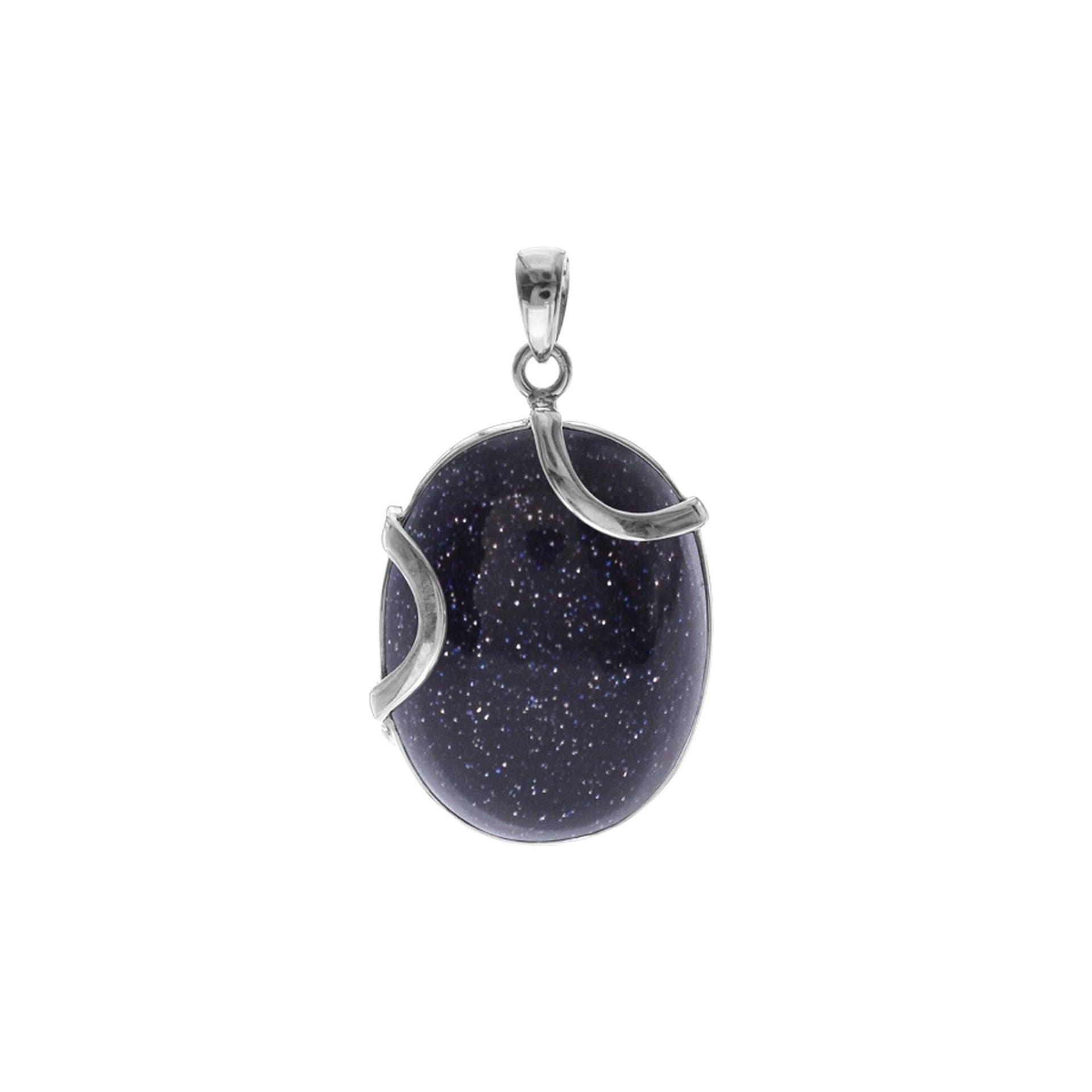 Amy double curve blue goldstone pendant