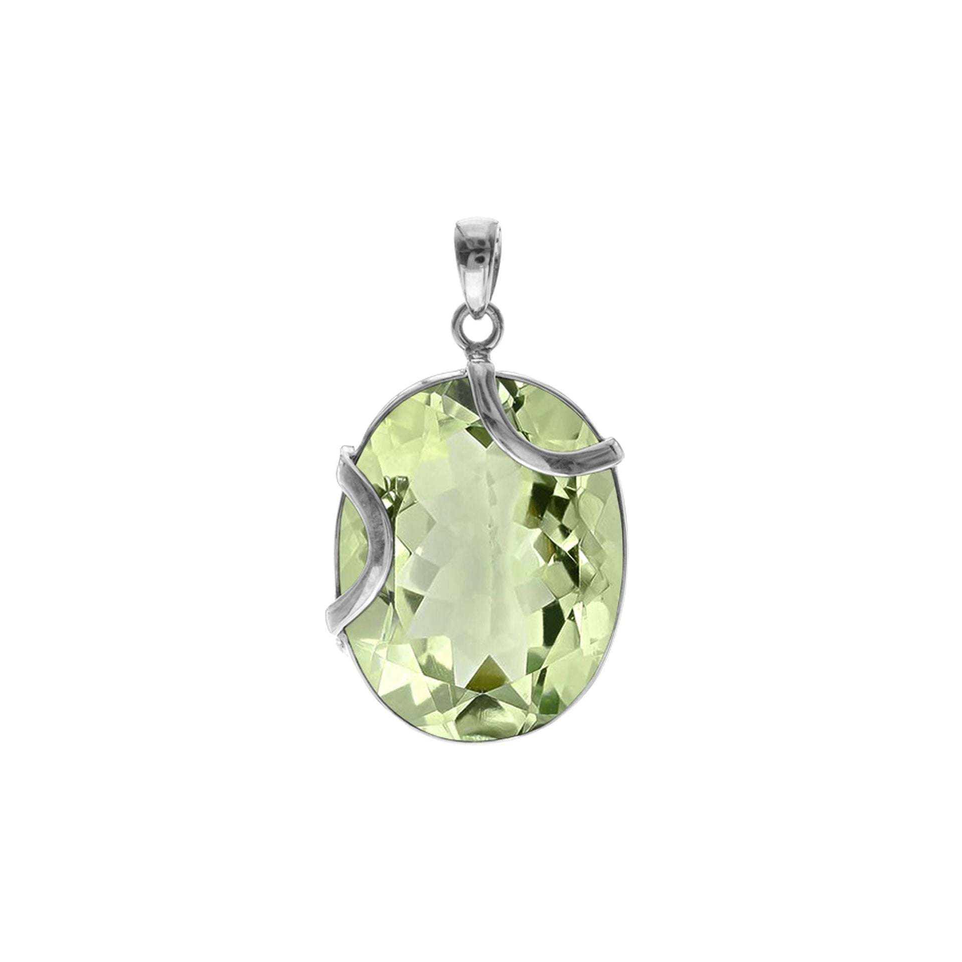 Amy small double curve green amethyst pendant