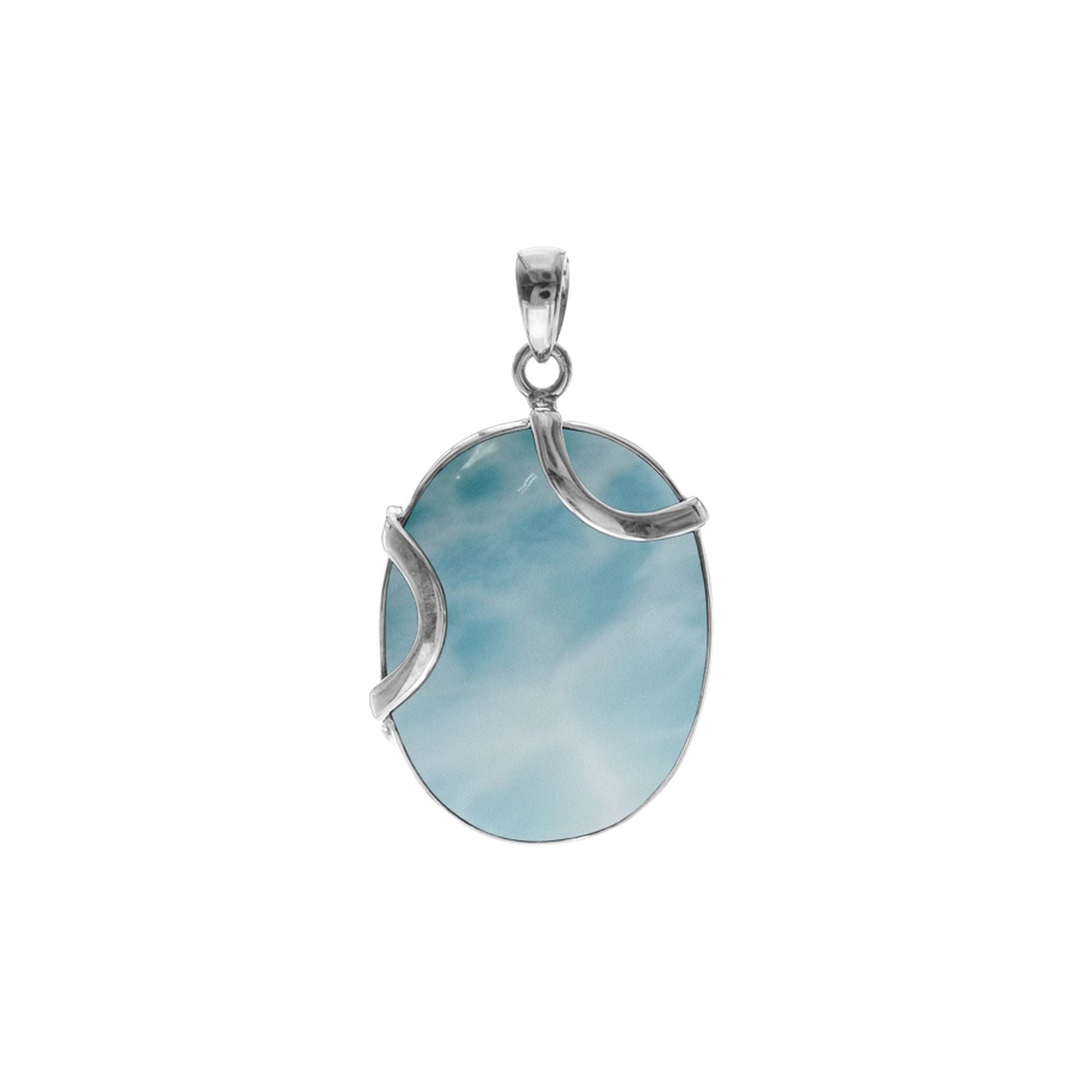 Amy double curve larimar pendant