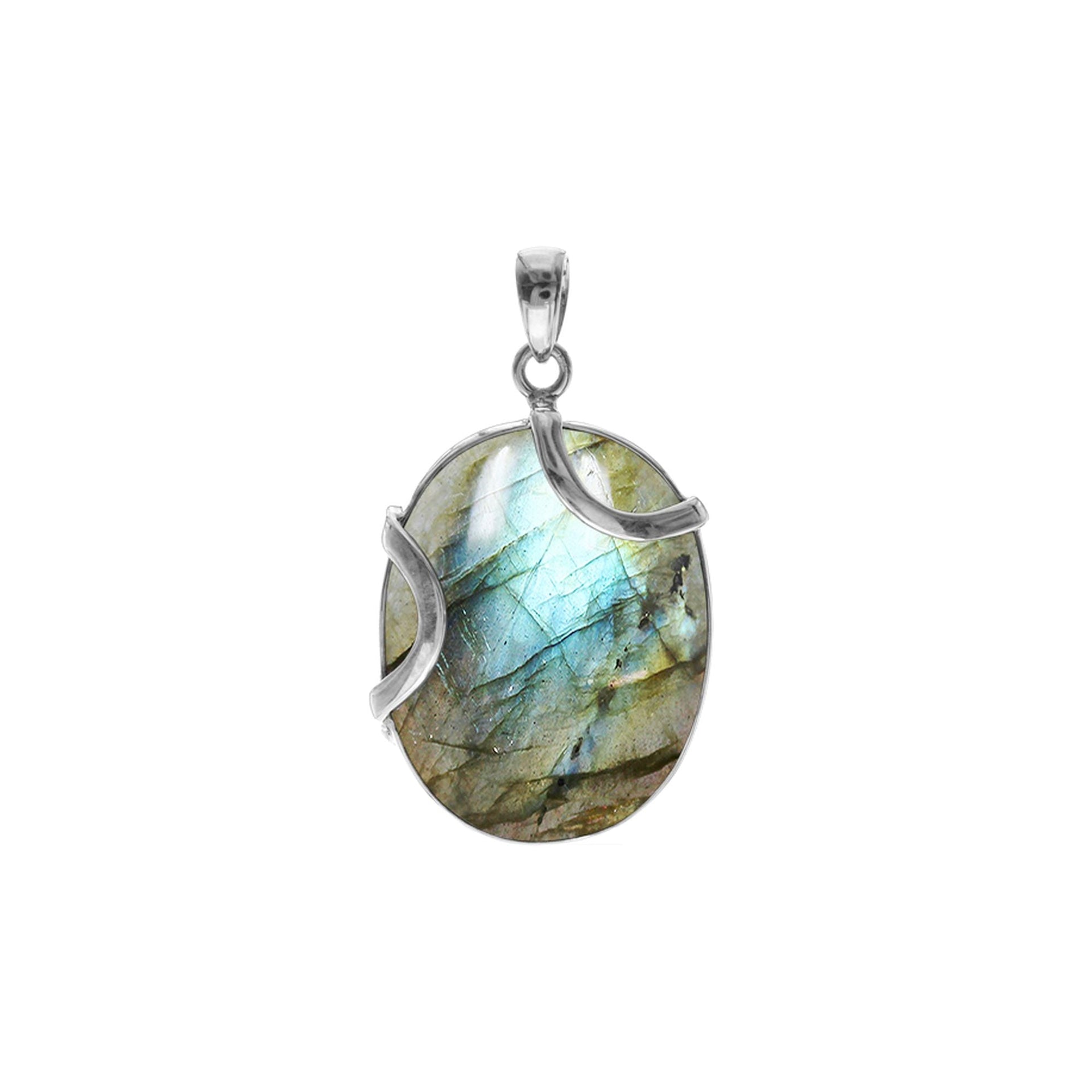 Amy double curve labradorite pendant