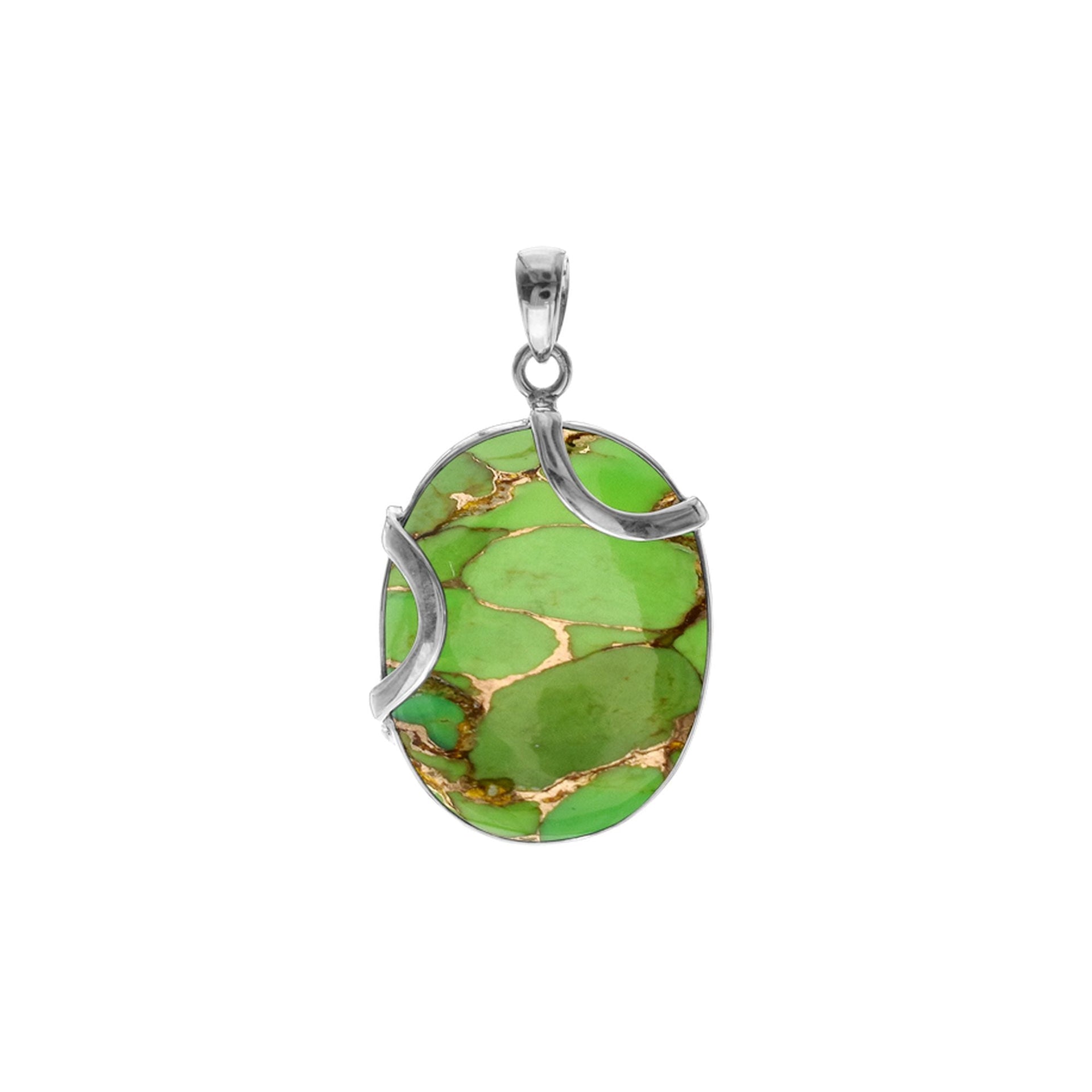 Amy double curve green mohave pendant