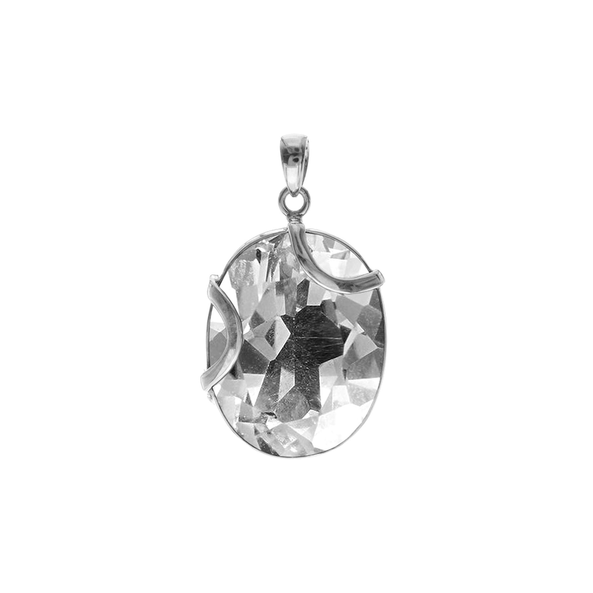 Amy large double curve quartz pendant