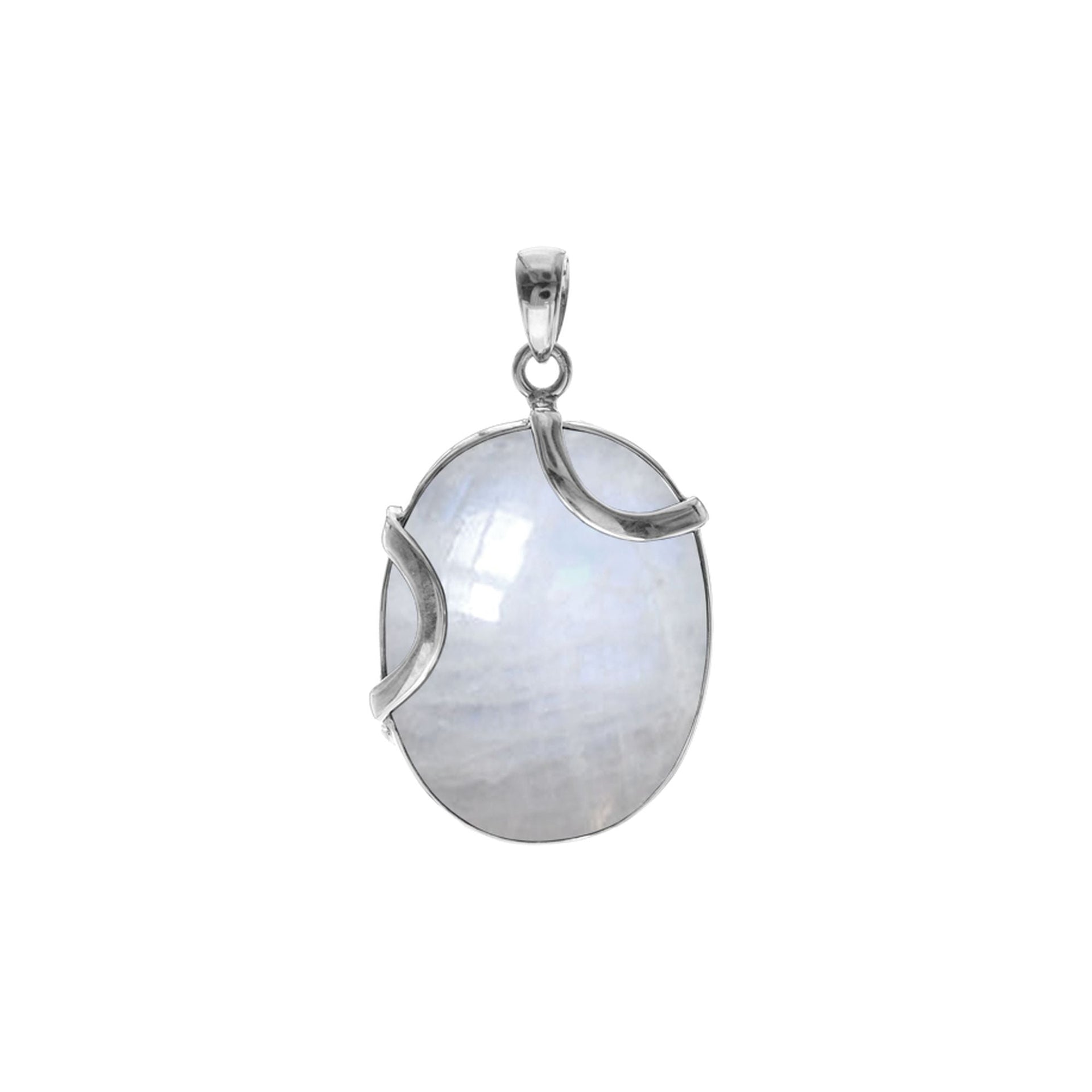 Amy large double curve rainbow moonstone pendant