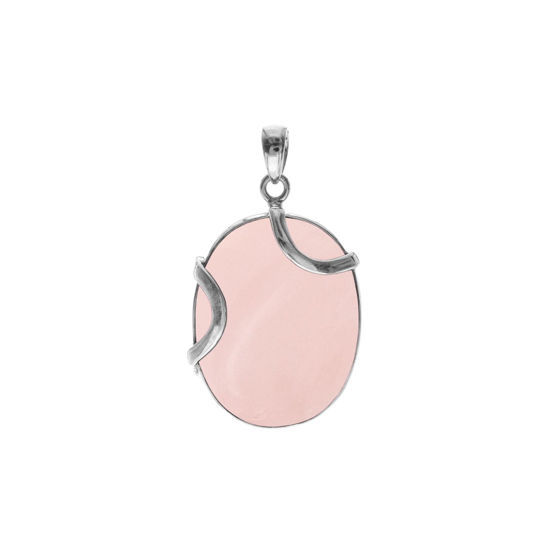 Amy double curve rose quartz pendant