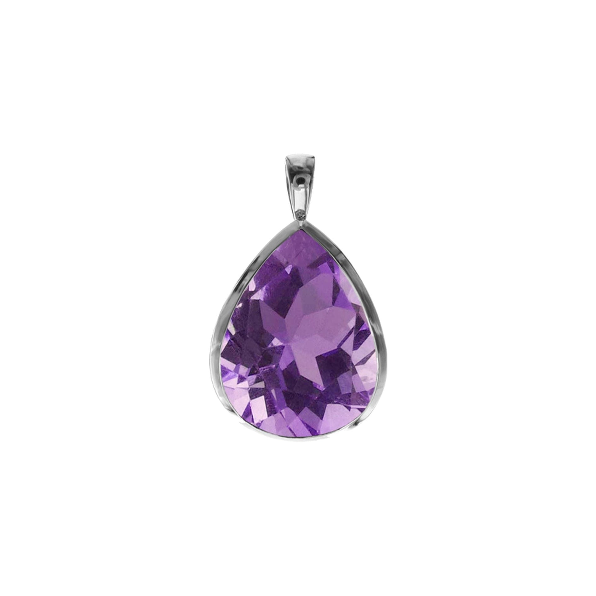 Samira plain amethyst facet teardrop pendant