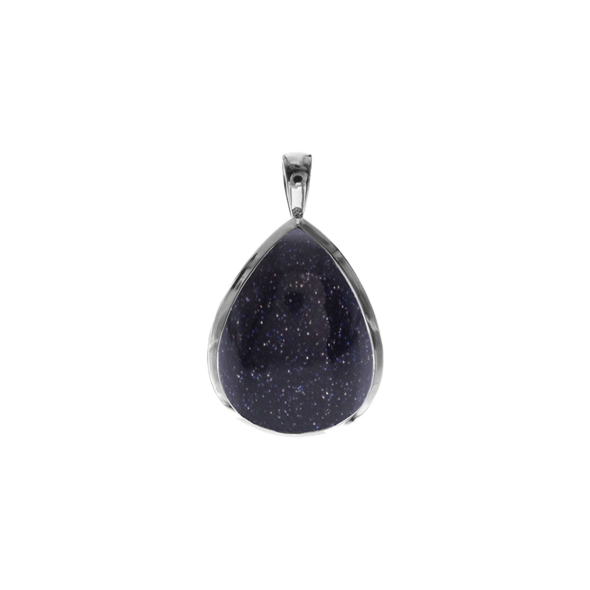 Samira plain blue goldstone teardrop pendant