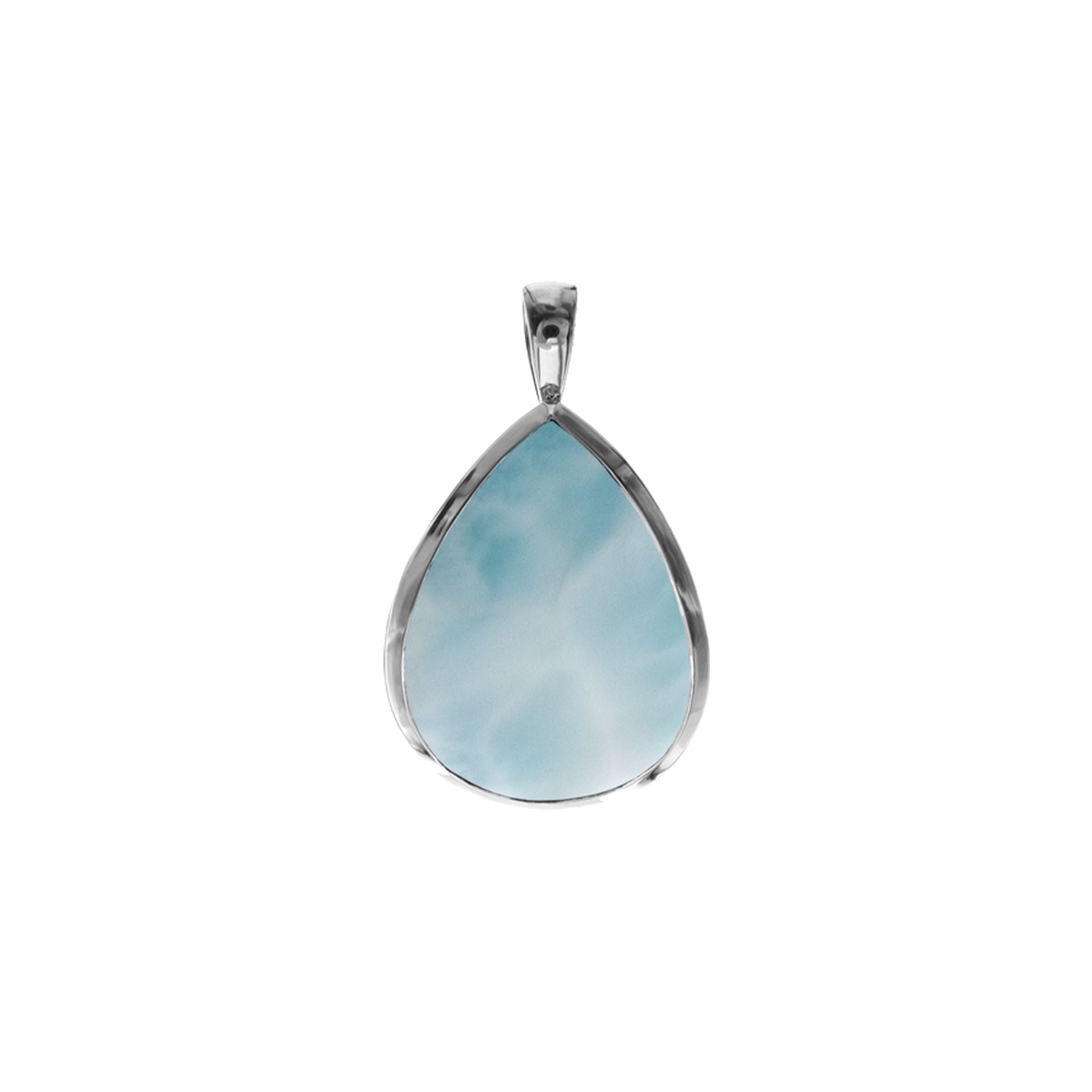 Samira large plain larimar teardrop pendant