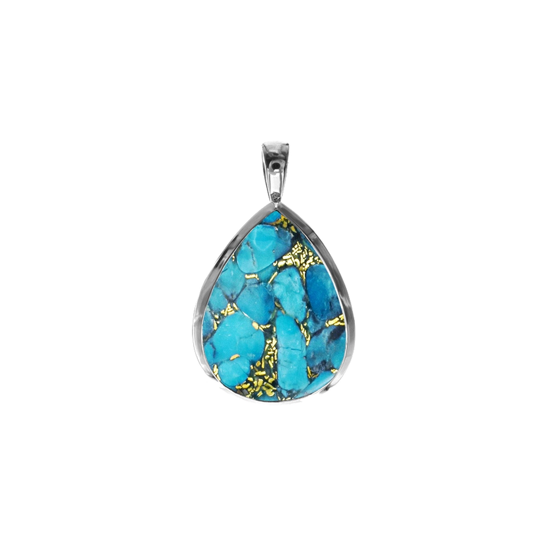 Samira plain blue mohave turquoise teardrop pendant