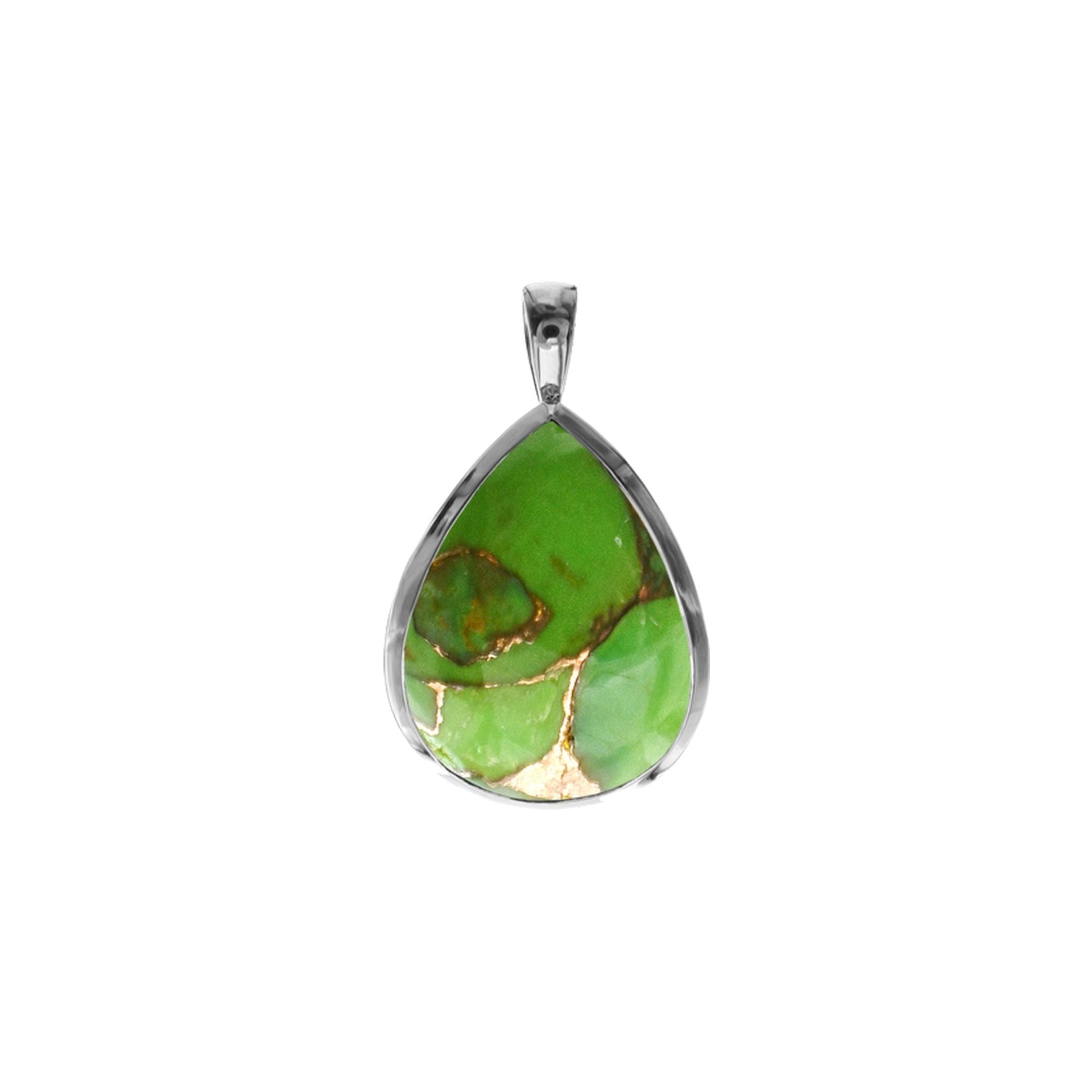 Samira plain green mohave teardrop pendant