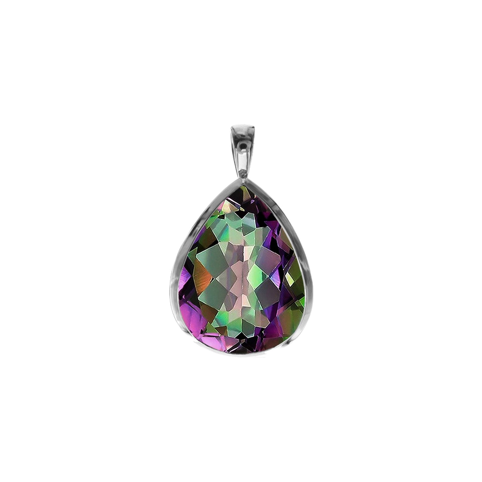 Samira plain mystic topaz teardrop pendant