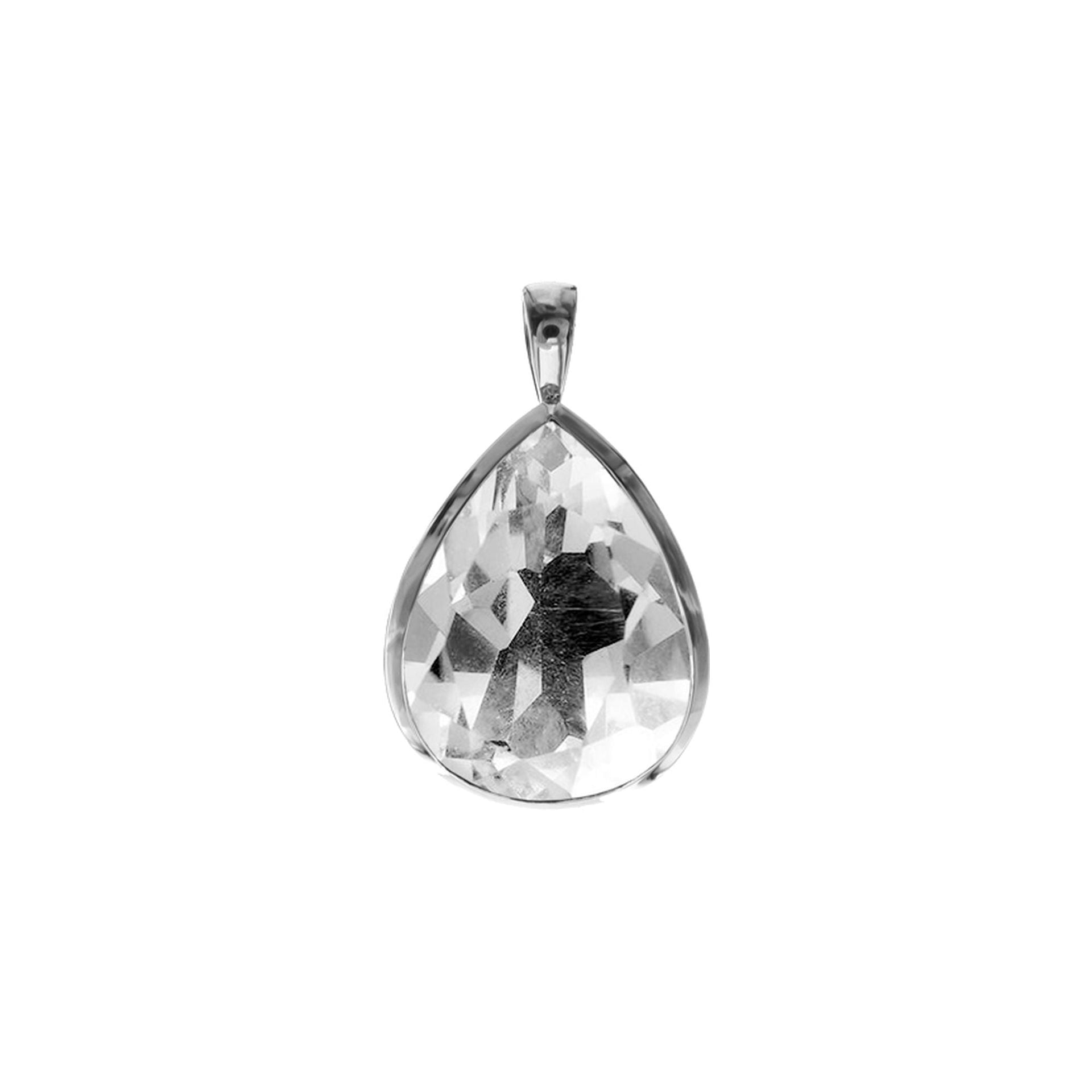Samira large plain quartz teardrop pendant