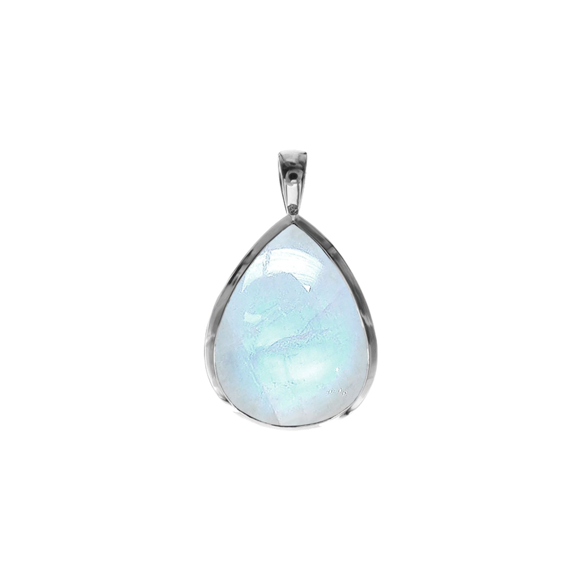 Samira plain rainbow moonstone teardrop pendant