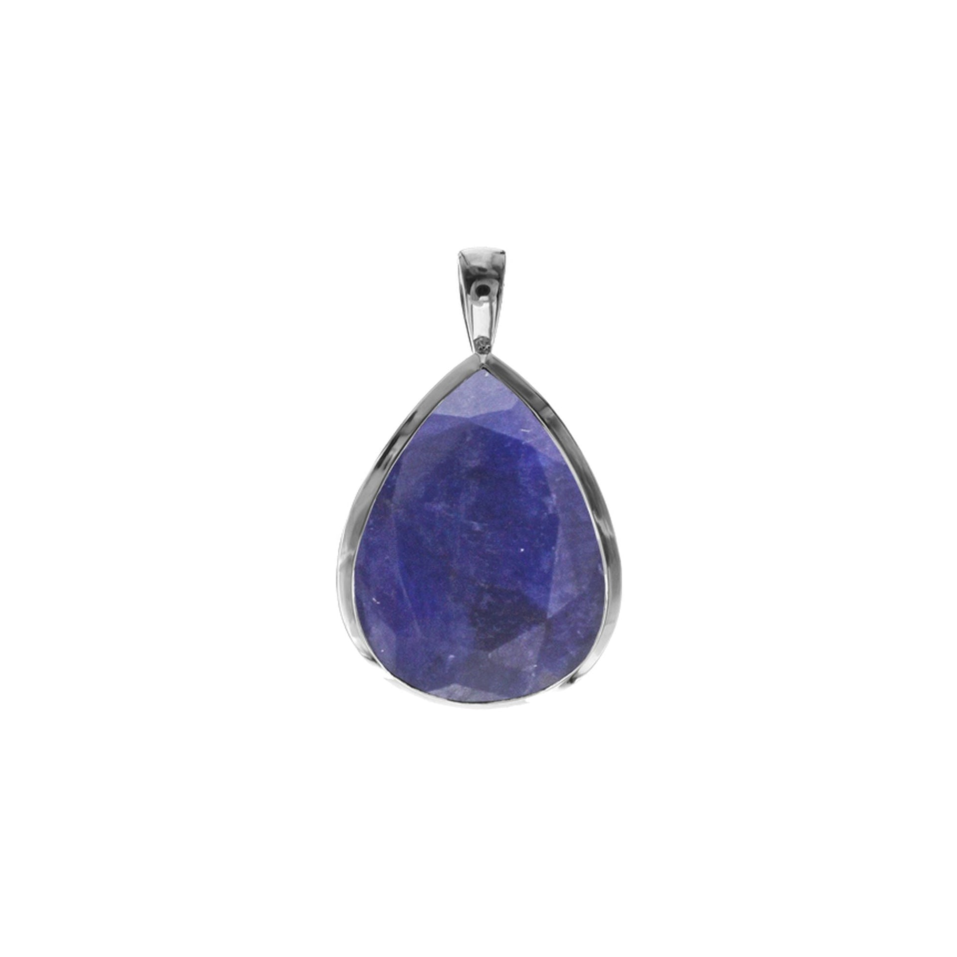 Samira large plain sapphire quartz teardrop pendant