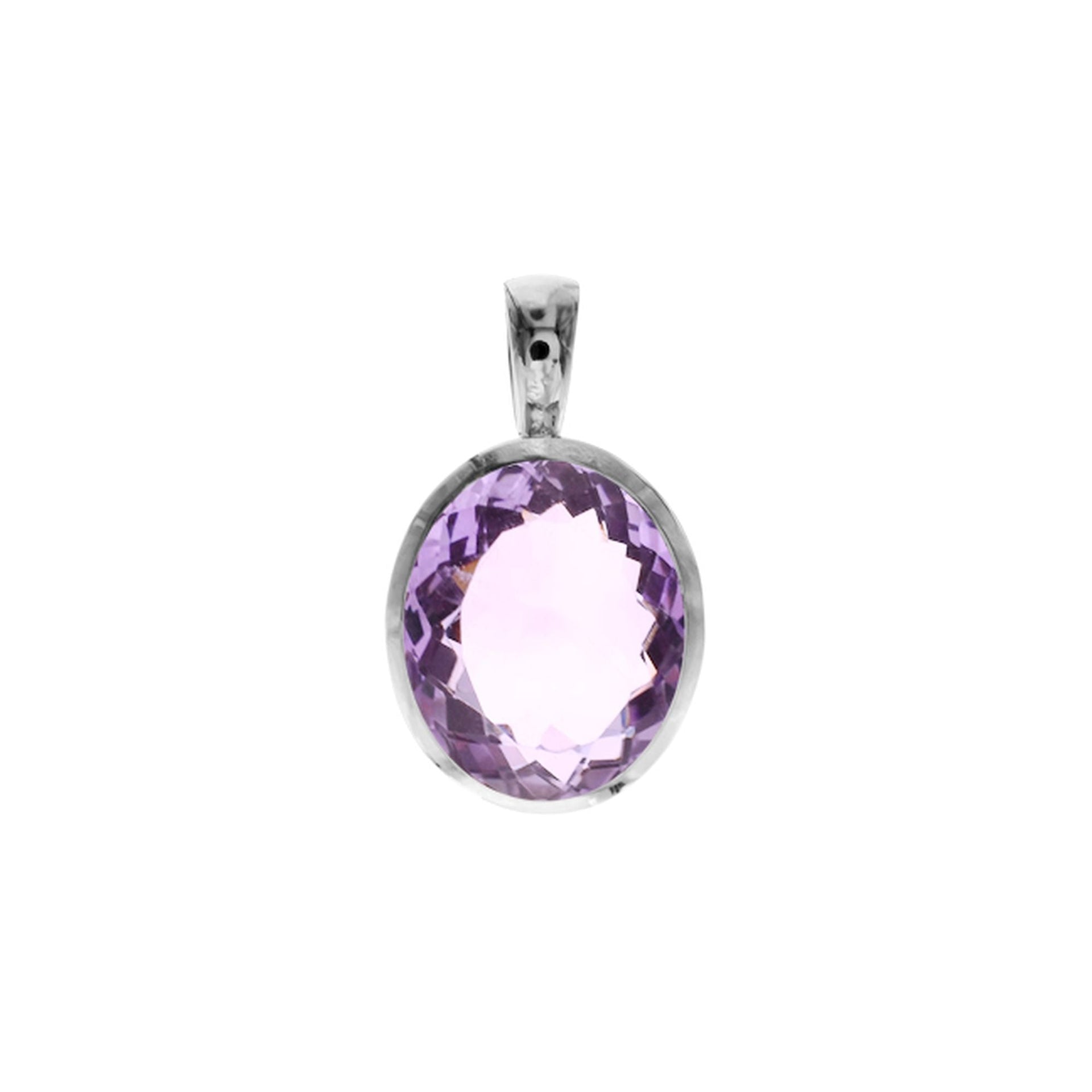 Samira basic oval amethyst facet pendant