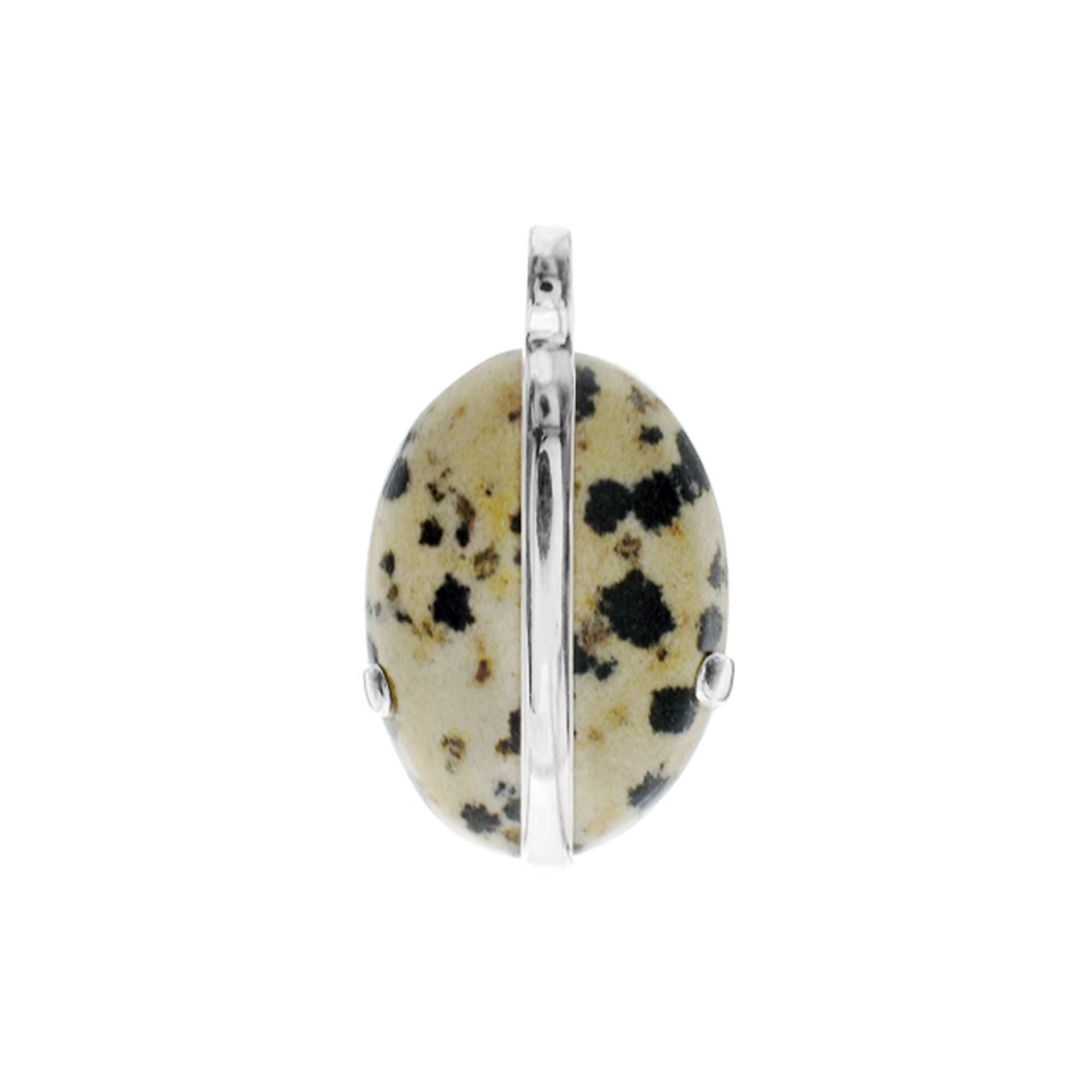 Oval dalmatian jasper with band pendant