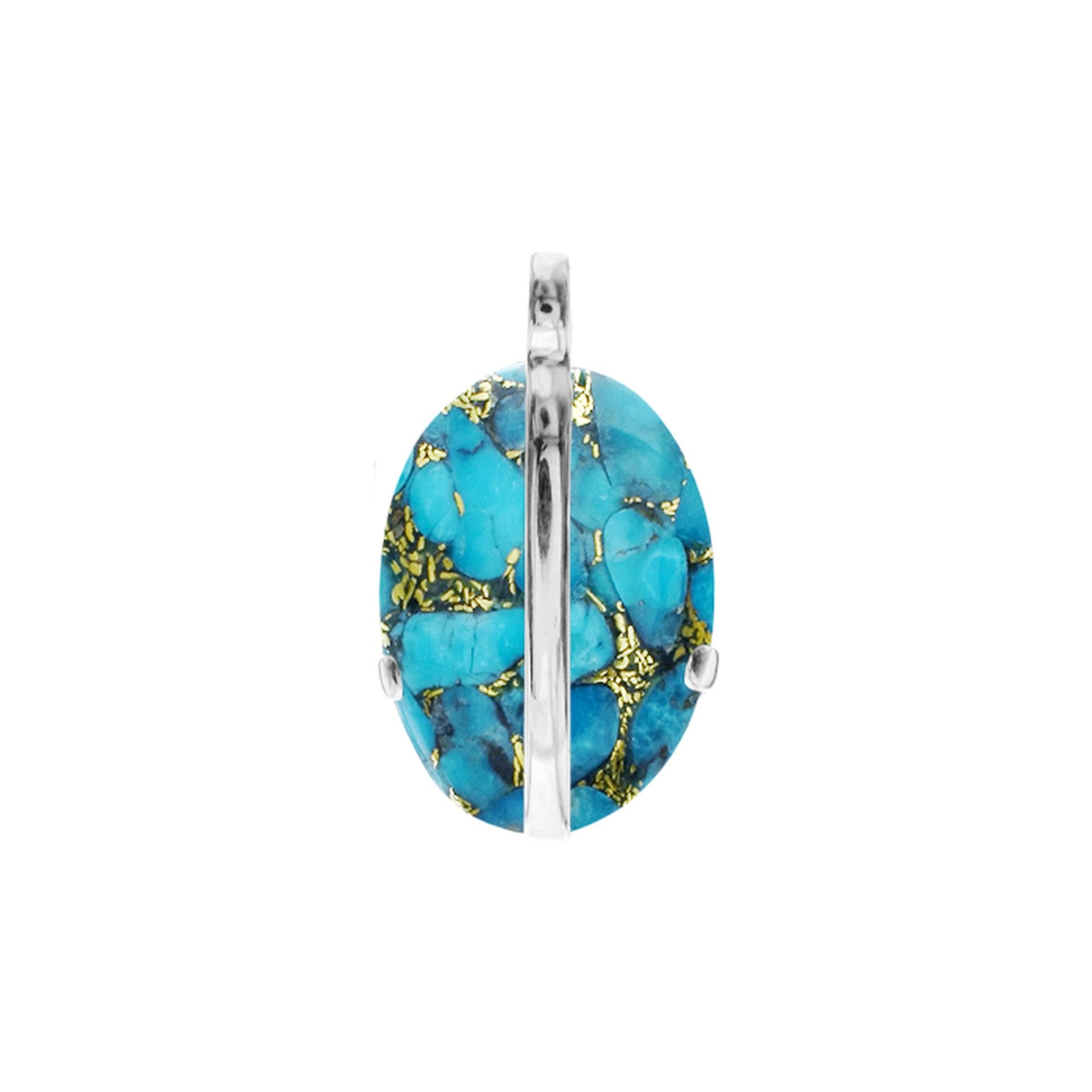 Oval blue mohave turquoise with band pendant